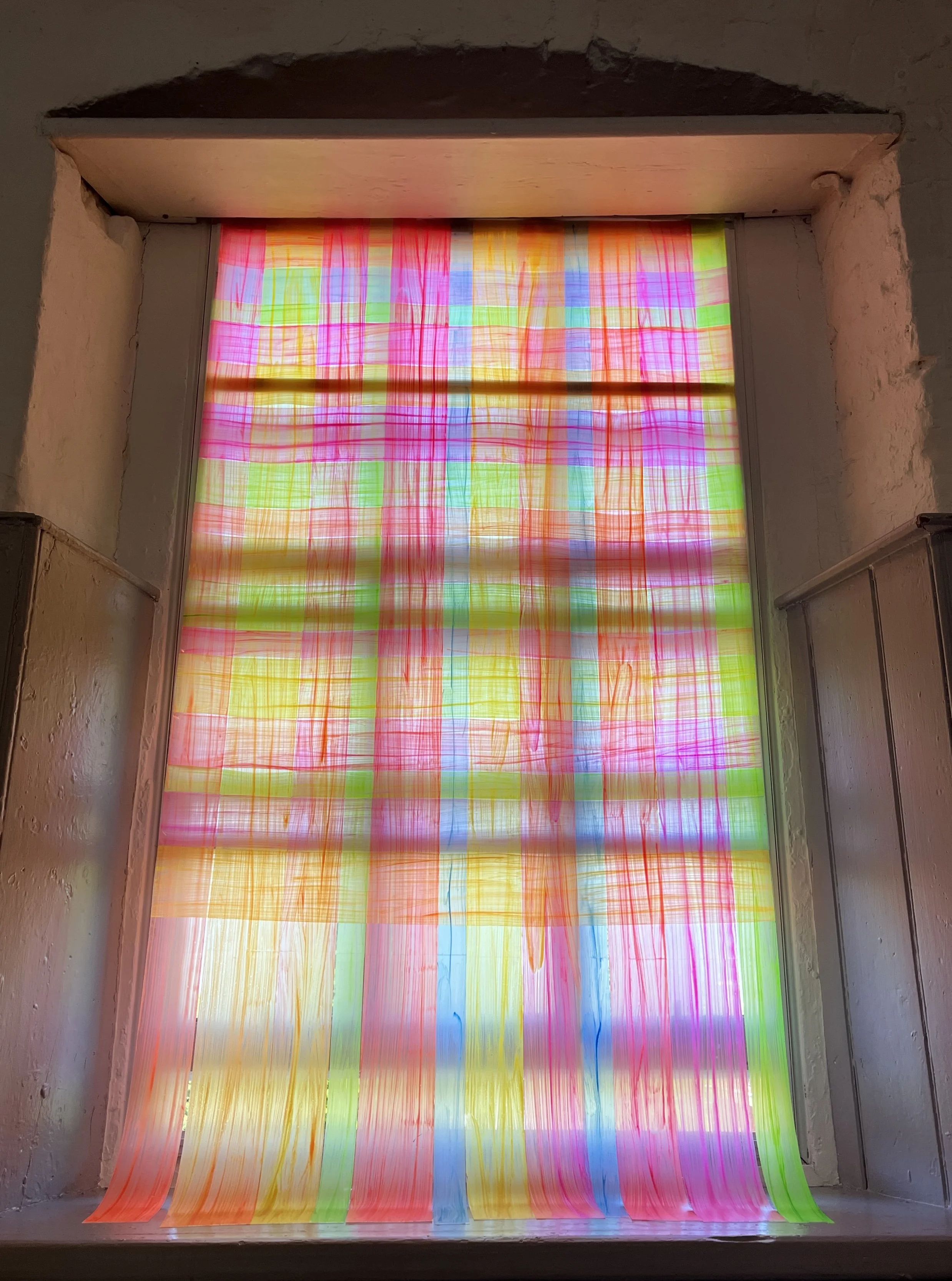 Close up of light installation 'Joy is Colour' by Fay Raylene