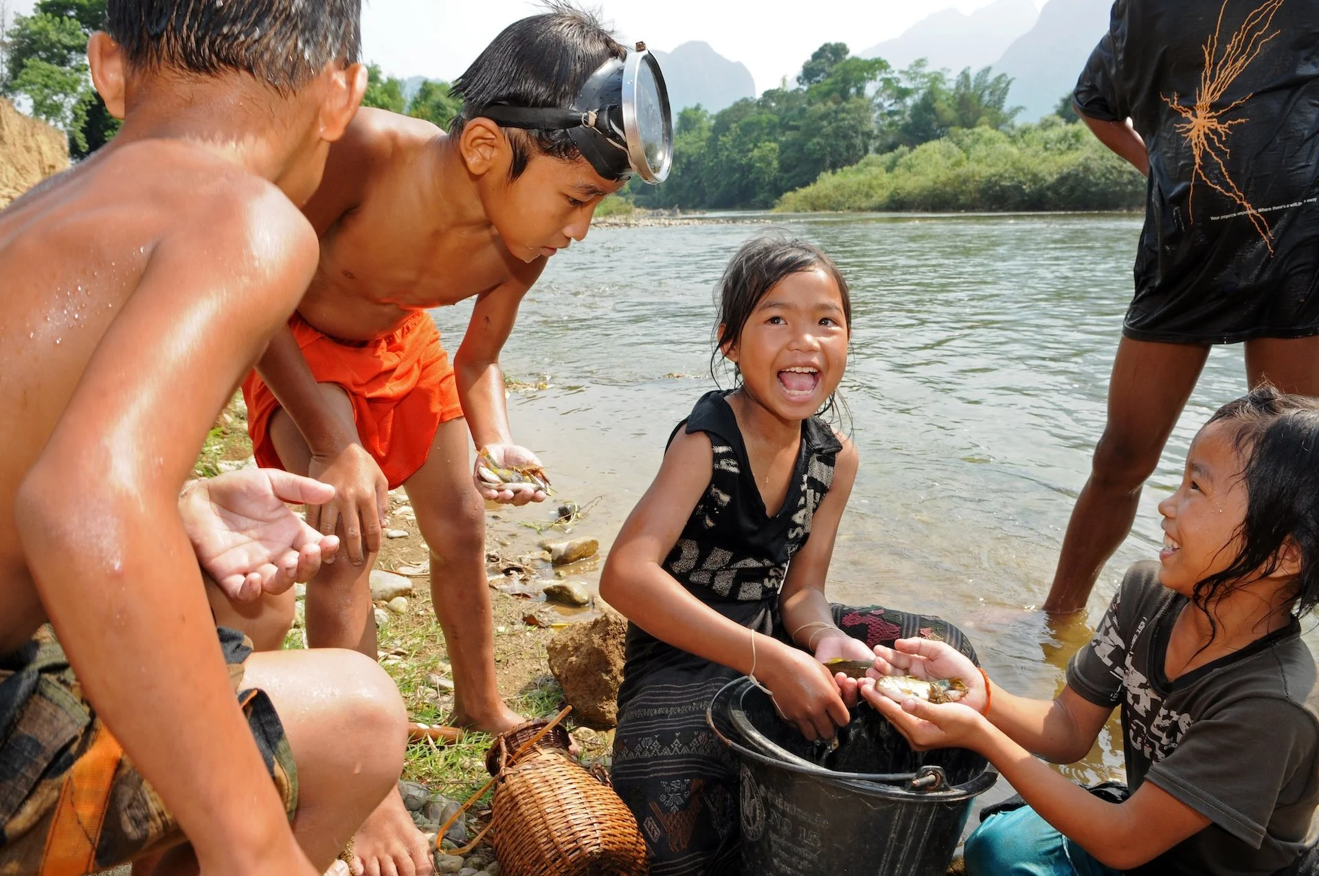 Children in Lao village