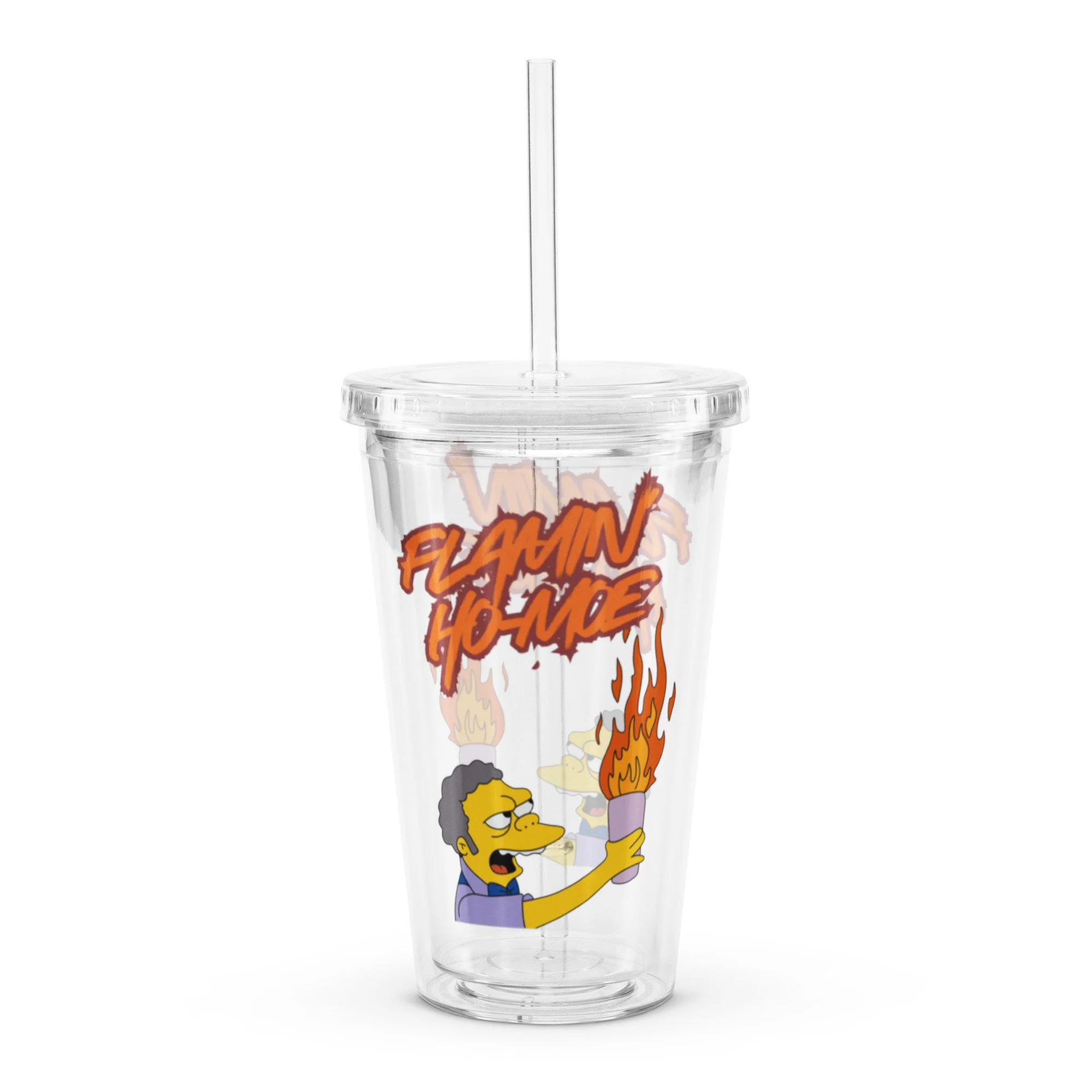 Flamin' Clear plastic tumbler