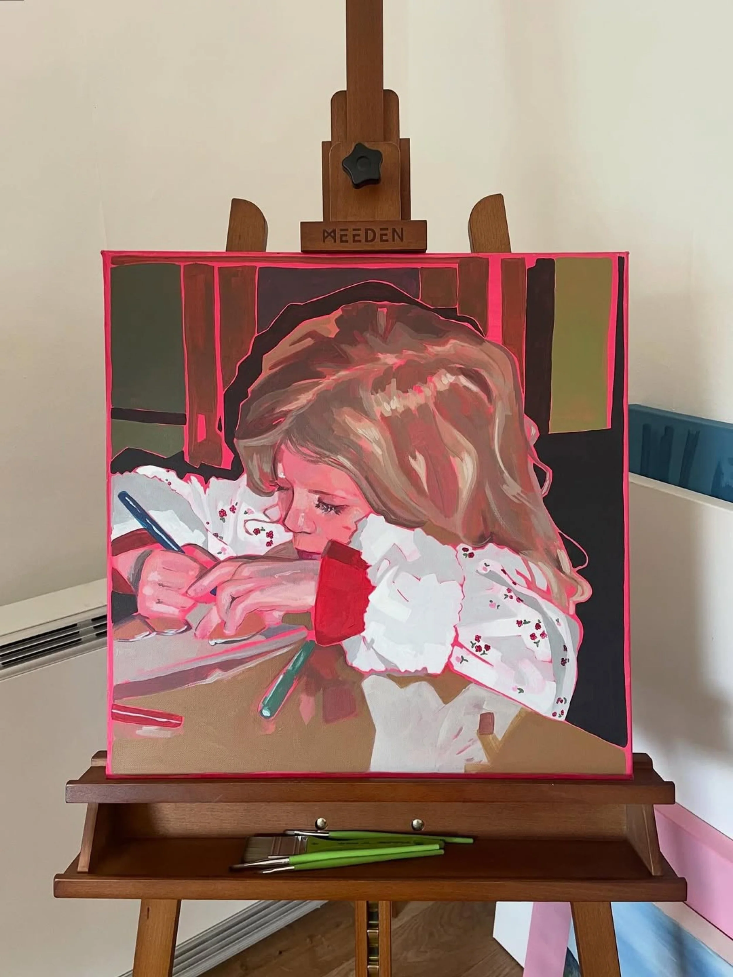 Colouring In,
 2023,
 Acrylic on Canvas, 
50 x 50cm, framed