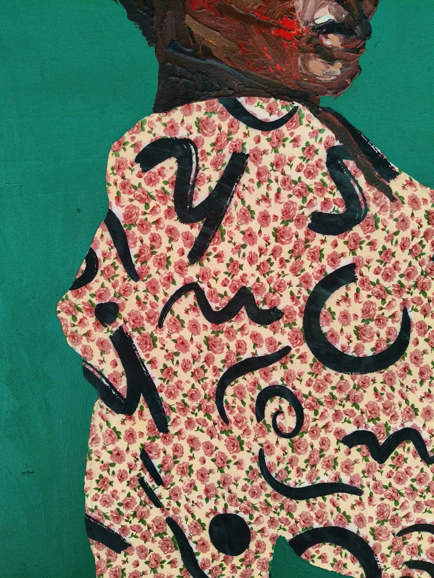 Introspect, Acrylic and Fabric on Canvas, 122 x 122cm, 2026