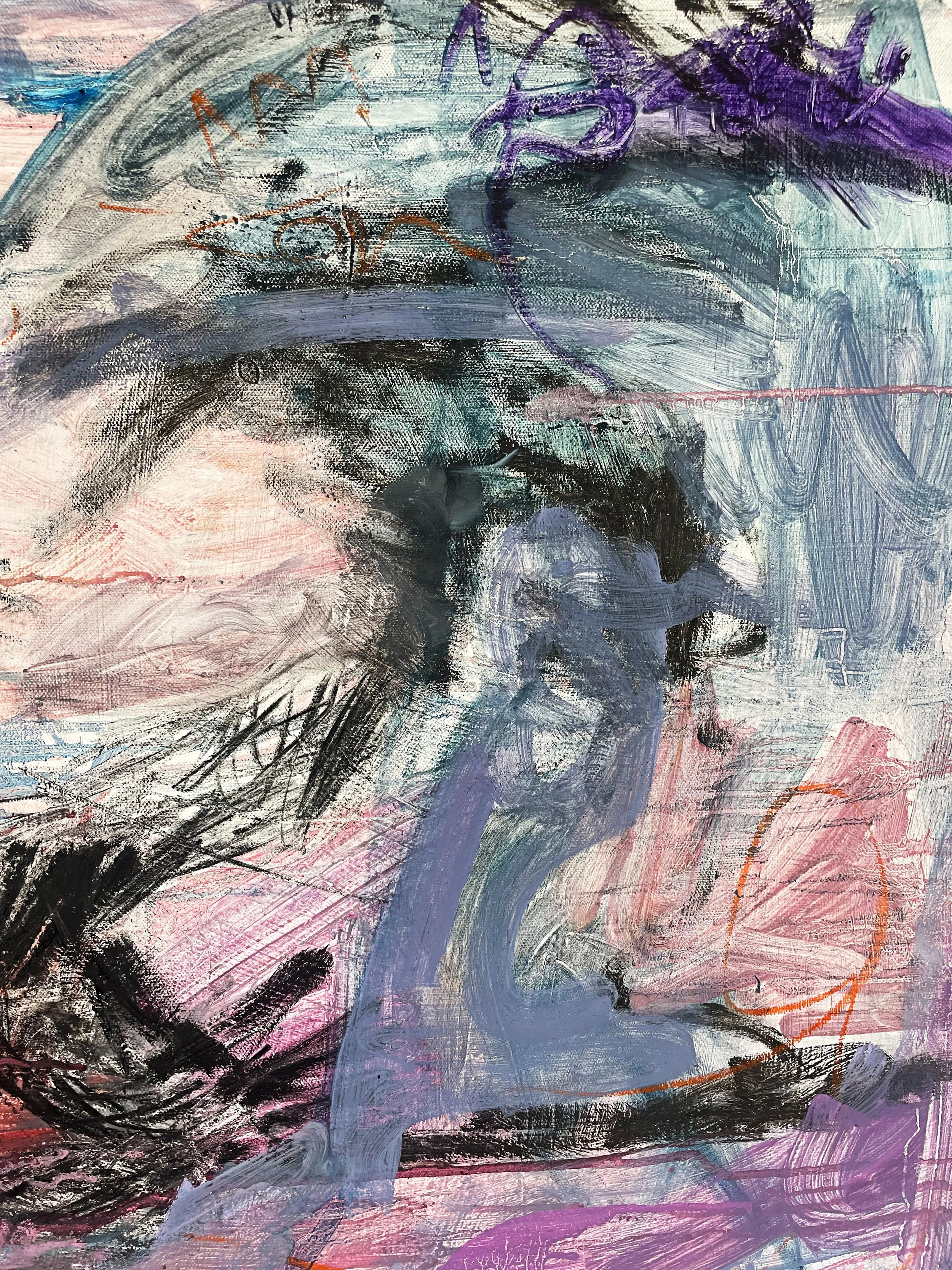 'Relapse',
Oil, chalk & acrylic on canvas
80 x 100cm, 2026 