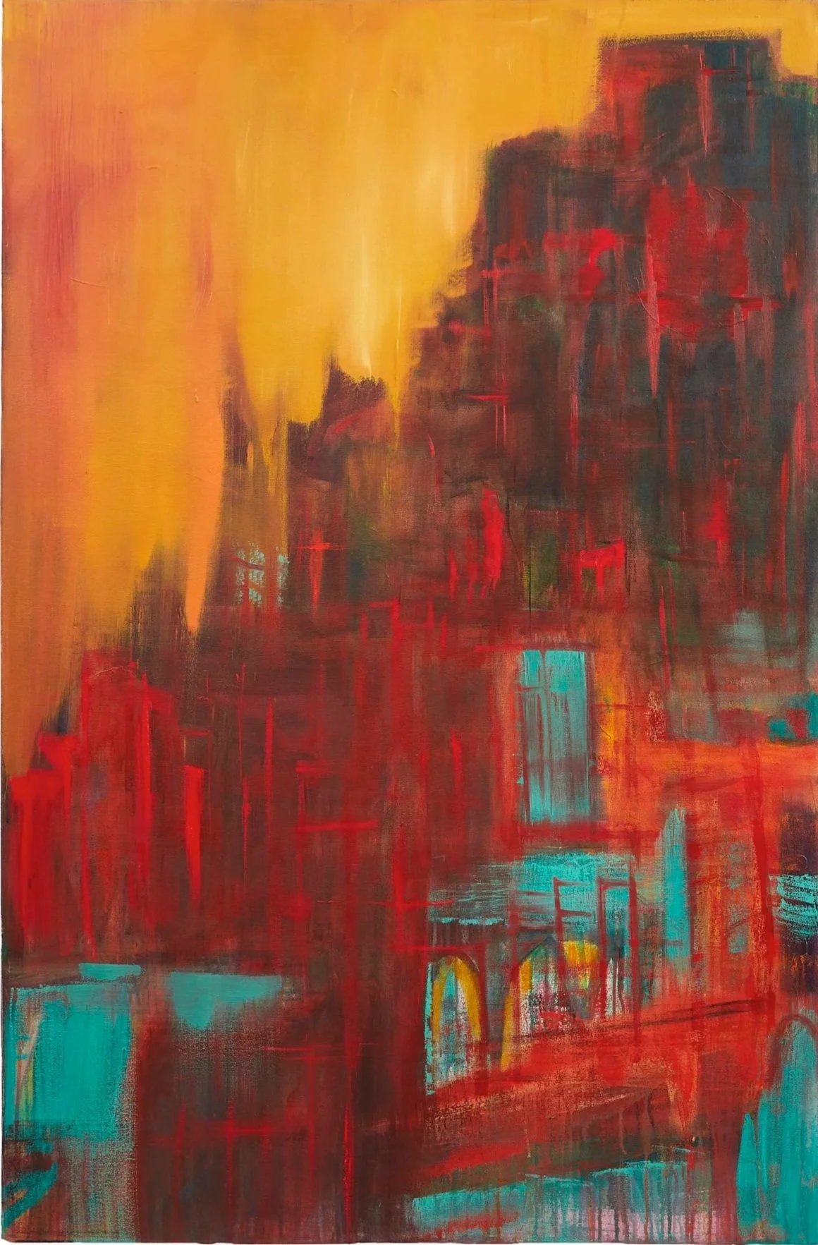 Do you remember the Peak?
2024, 110 x167cm, 
Acrylic, oil paint and oil stick on
canvas,
unframed 