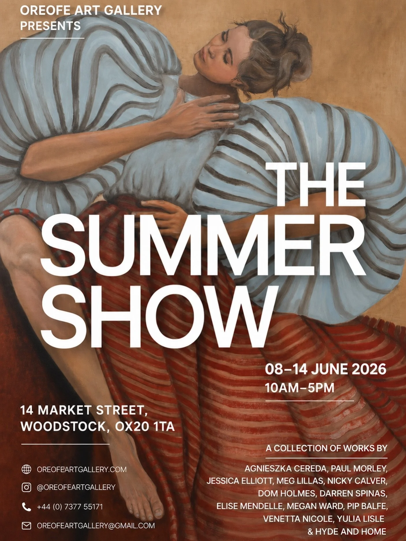 With just one week to go until The Summer Show, we are delighted to share the final exhibition lineup.

Featuring works by Agnieszka Cereda, Paul Morley, Jessica Elliott, Meg Lillas, Nicky Calver, Dom Holmes, Darren Spinas, Elise Mendelle, Megan Ward