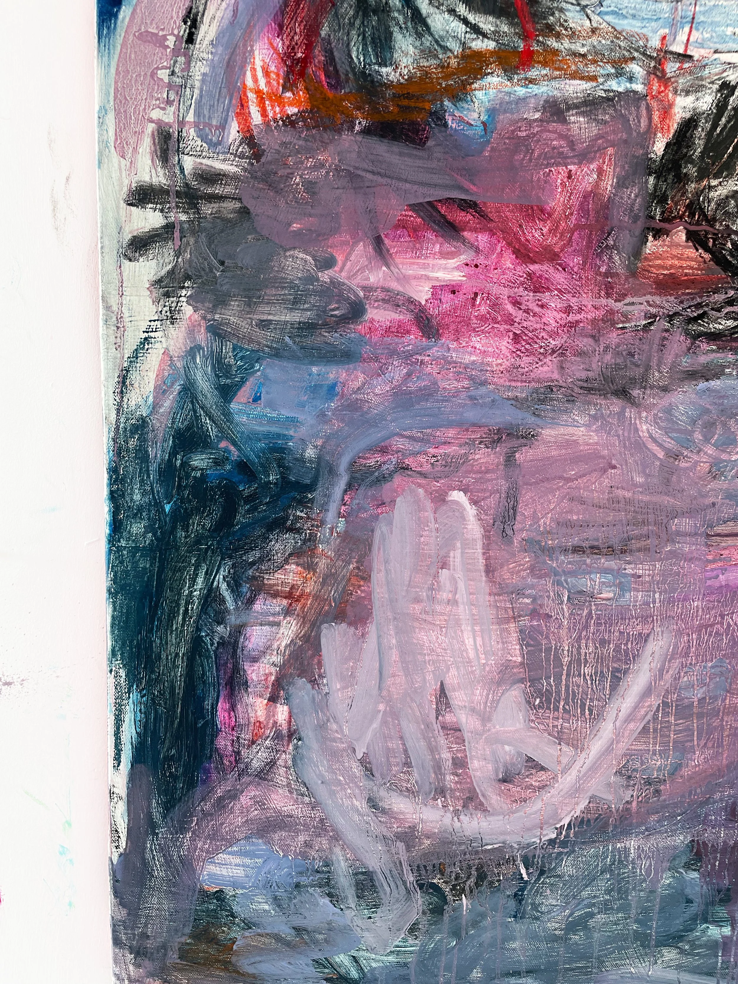 'Relapse',
Oil, chalk & acrylic on canvas
80 x 100cm, 2026 