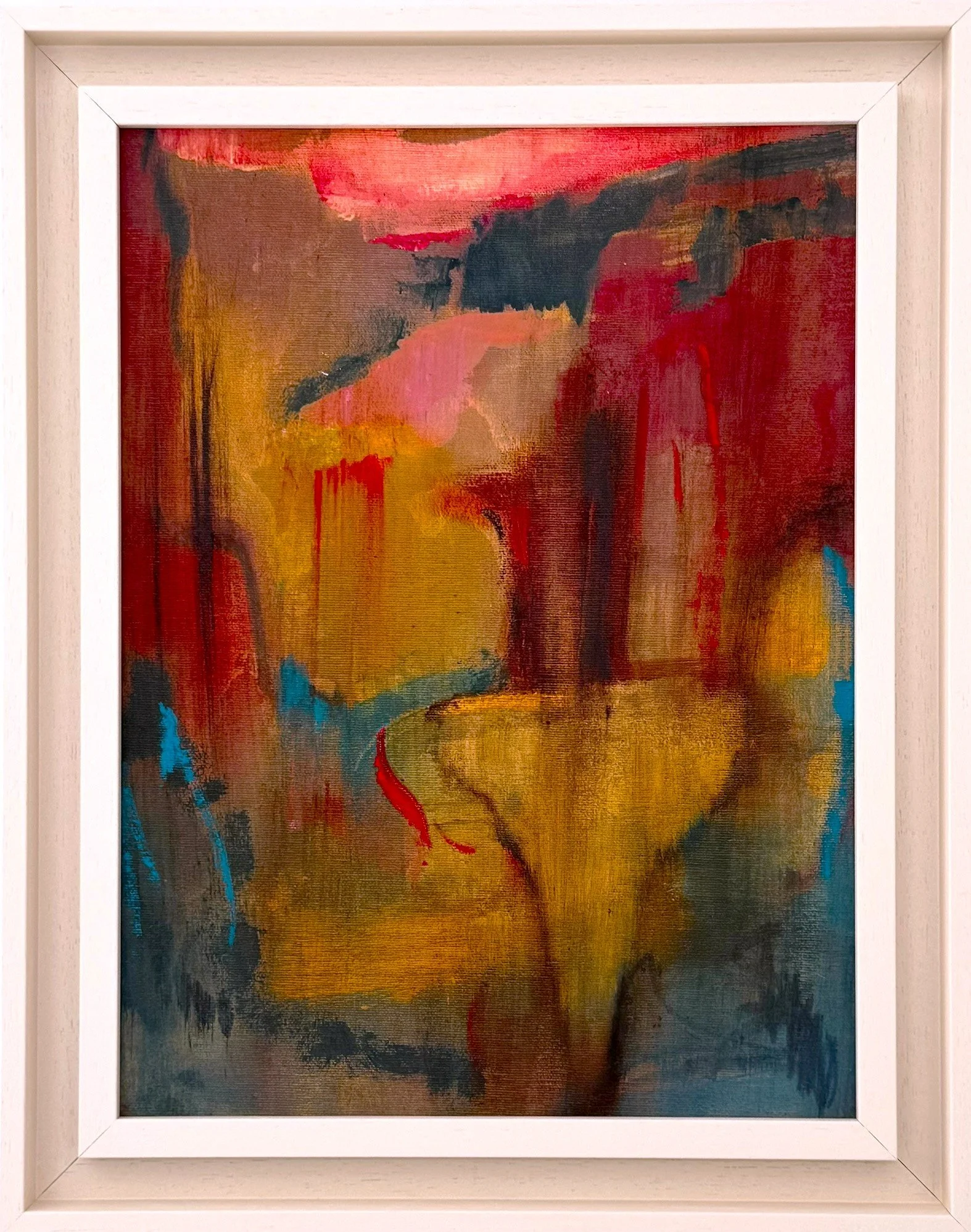 Resonance,
2026, 38 x 48cm, Acrylic, oil
paint and oil stick on canvas board,
Framed