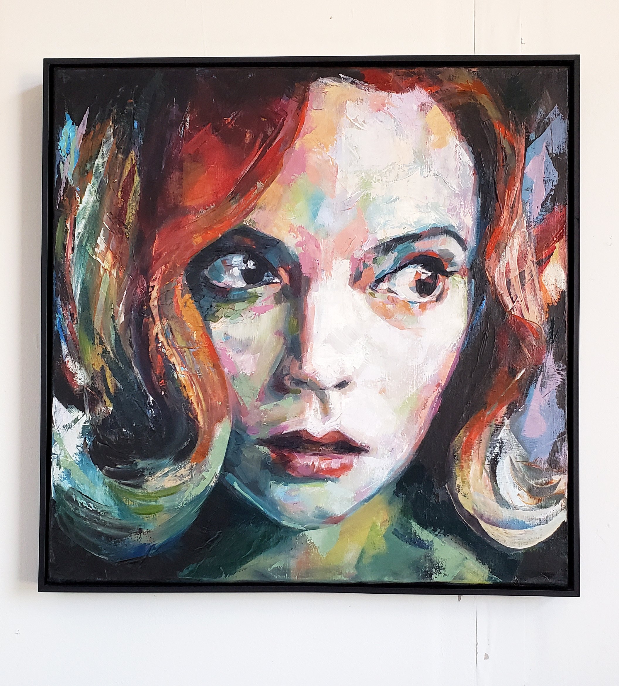 I'm A Different Player Now, oil on canvas, 50 x 50 cm framed, 52 x 52 cm, 2021