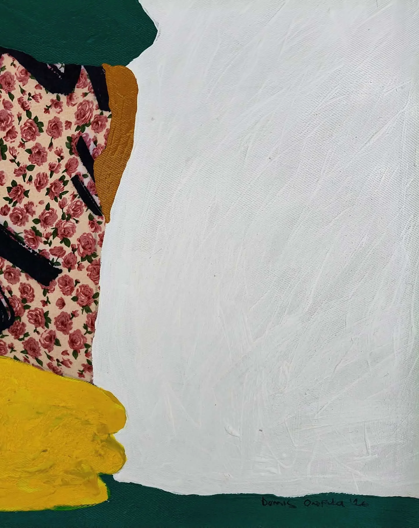 Introspect, Acrylic and Fabric on Canvas, 122 x 122cm, 2026
