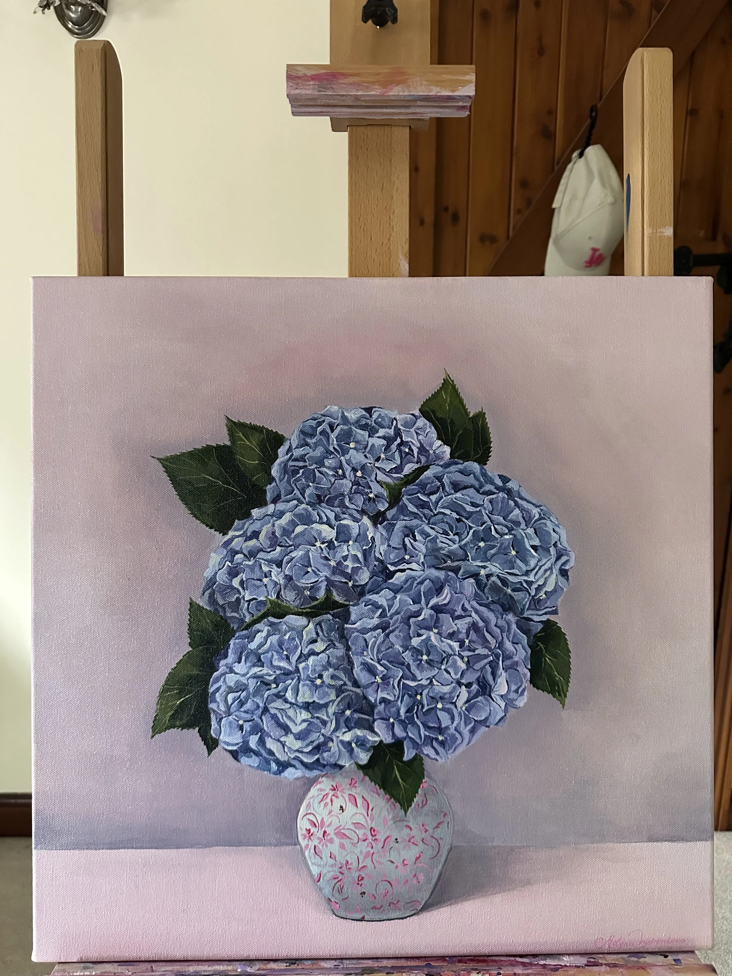 Hydrangeas, 
Acrylic on canvas, 
50x50cm,
2026