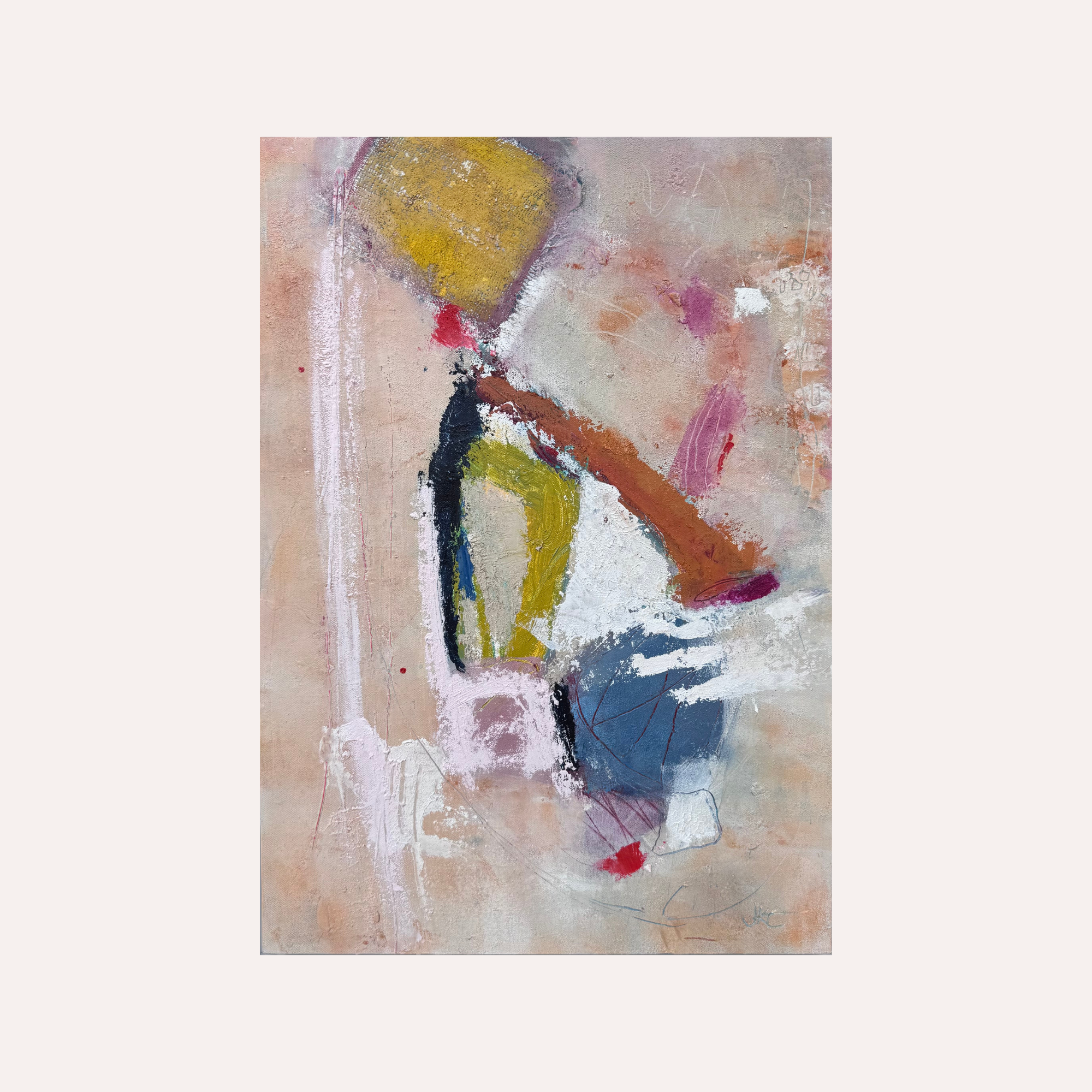 Letting Go, 40 x 60cm, Oil, Cold Wax and Mixed Media on Panel, Framed, 2025