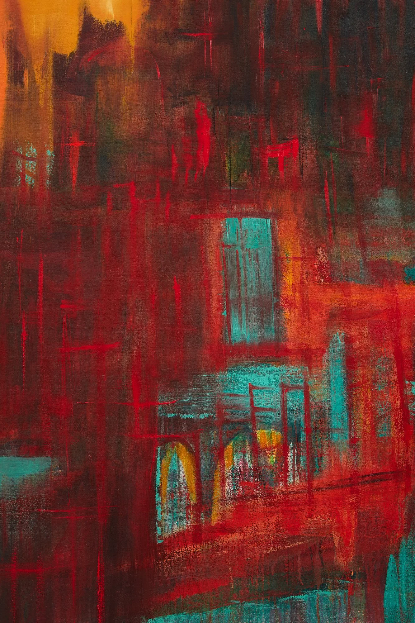 Do you remember the Peak?
2024, 110 x167cm, 
Acrylic, oil paint and oil stick on
canvas,
unframed 