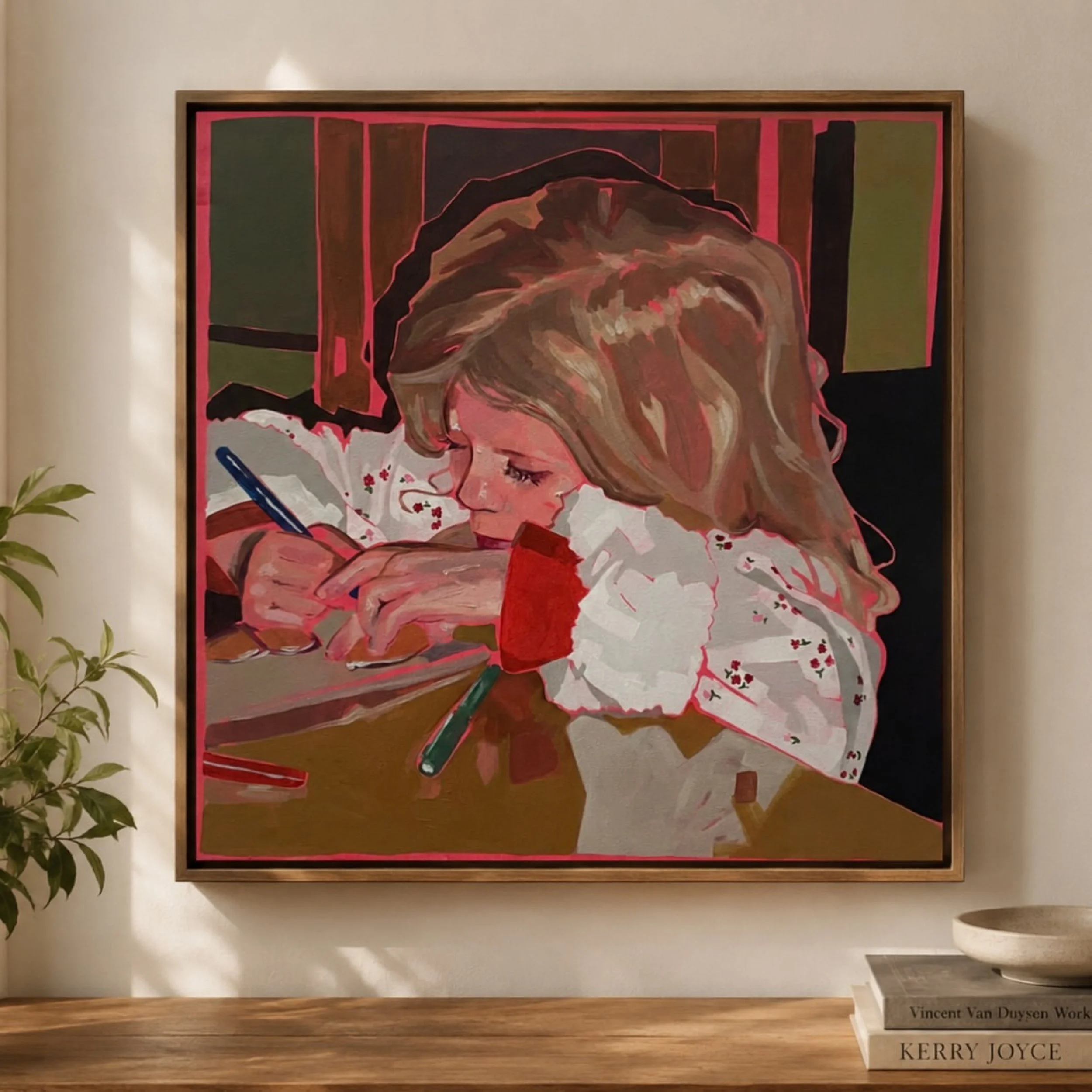 Colouring In,
 2023,
 Acrylic on Canvas, 
50 x 50cm, framed