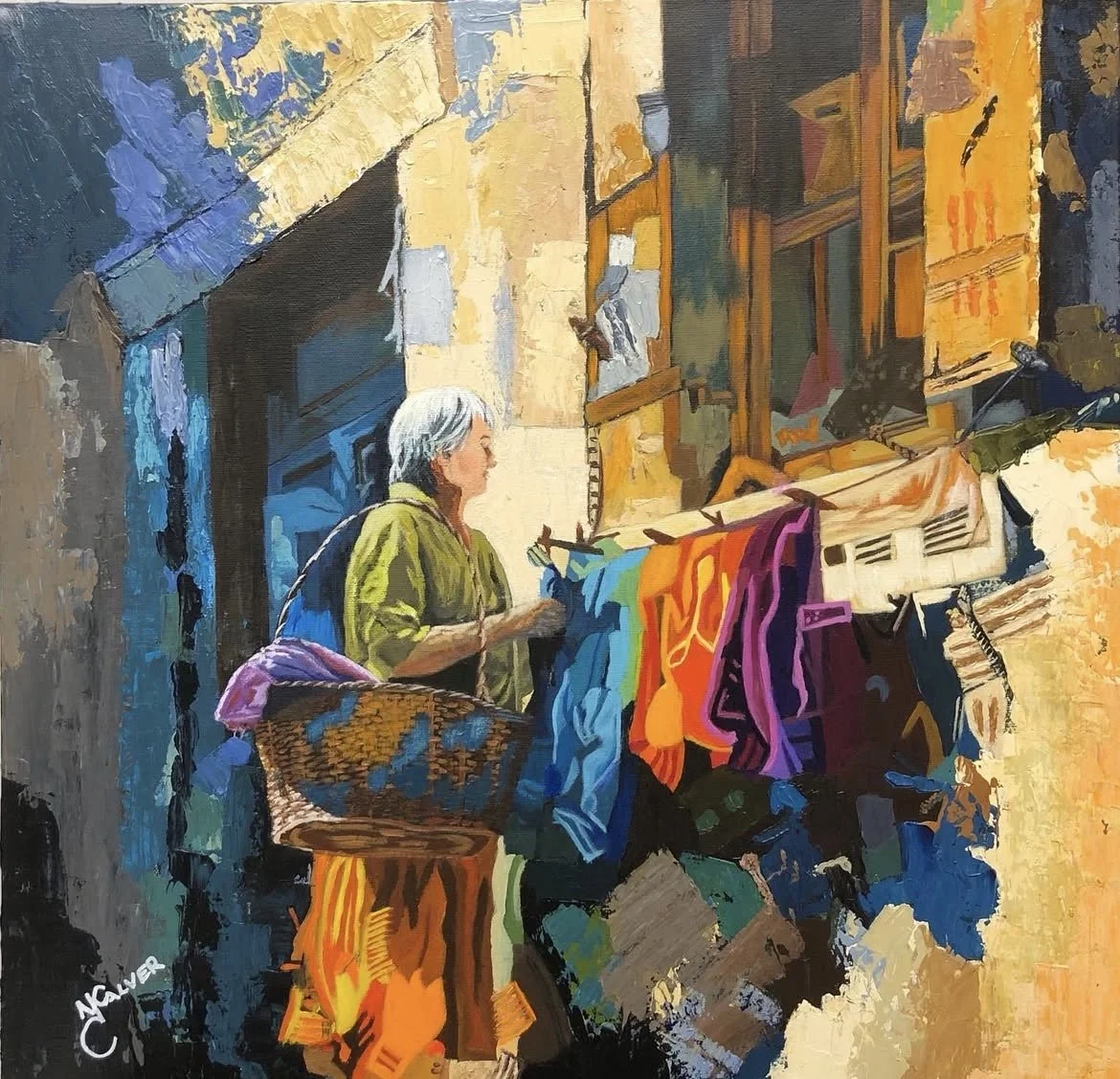 Echoes of Daily Life,
Acrylic on Box Canvas,
51 x 51cm,
2025