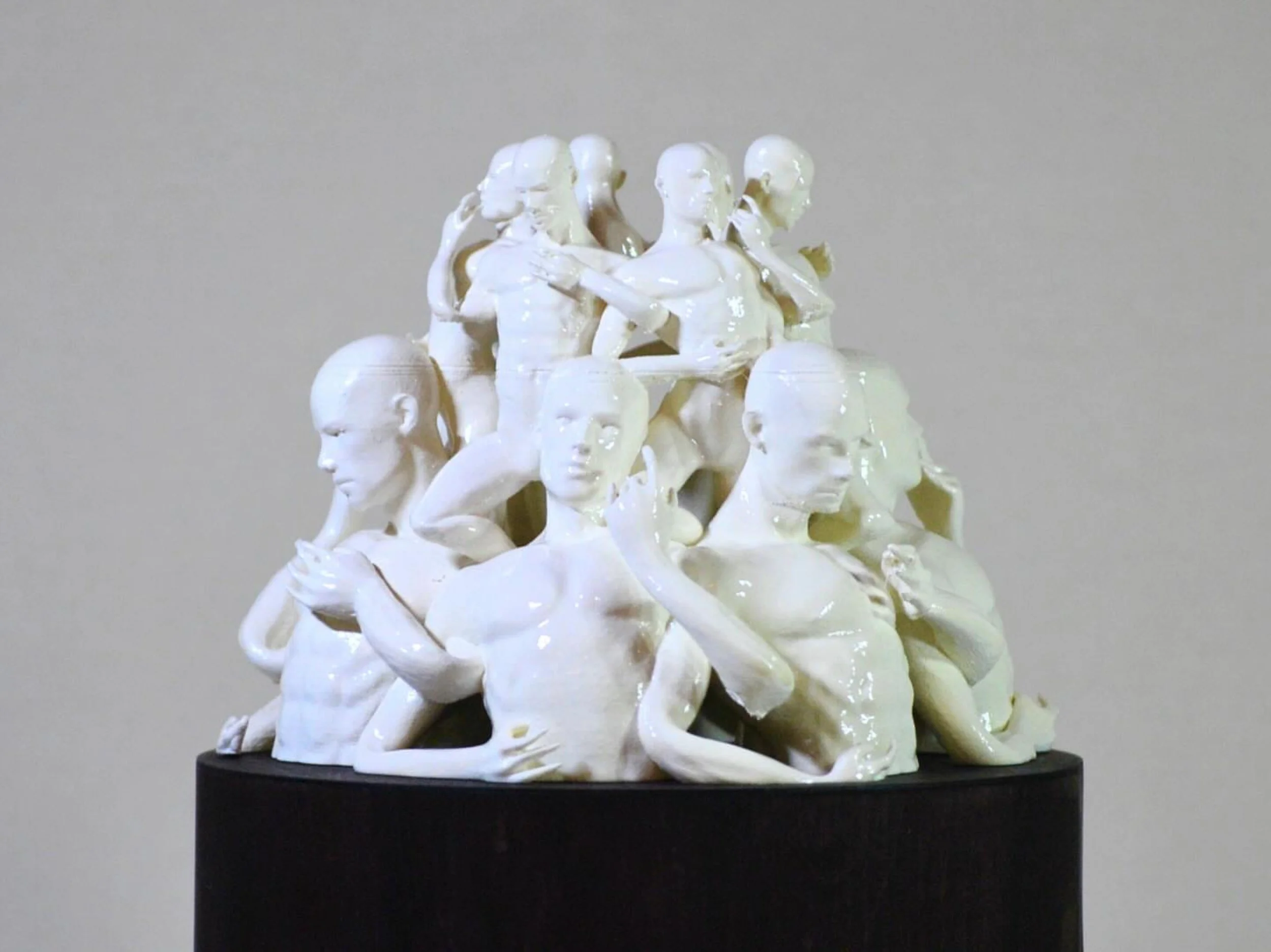 Body Chorus 001,  20 x 20 x 38cm, 3D sculpture, PLA, Enamel Gloss, Wood, 2026