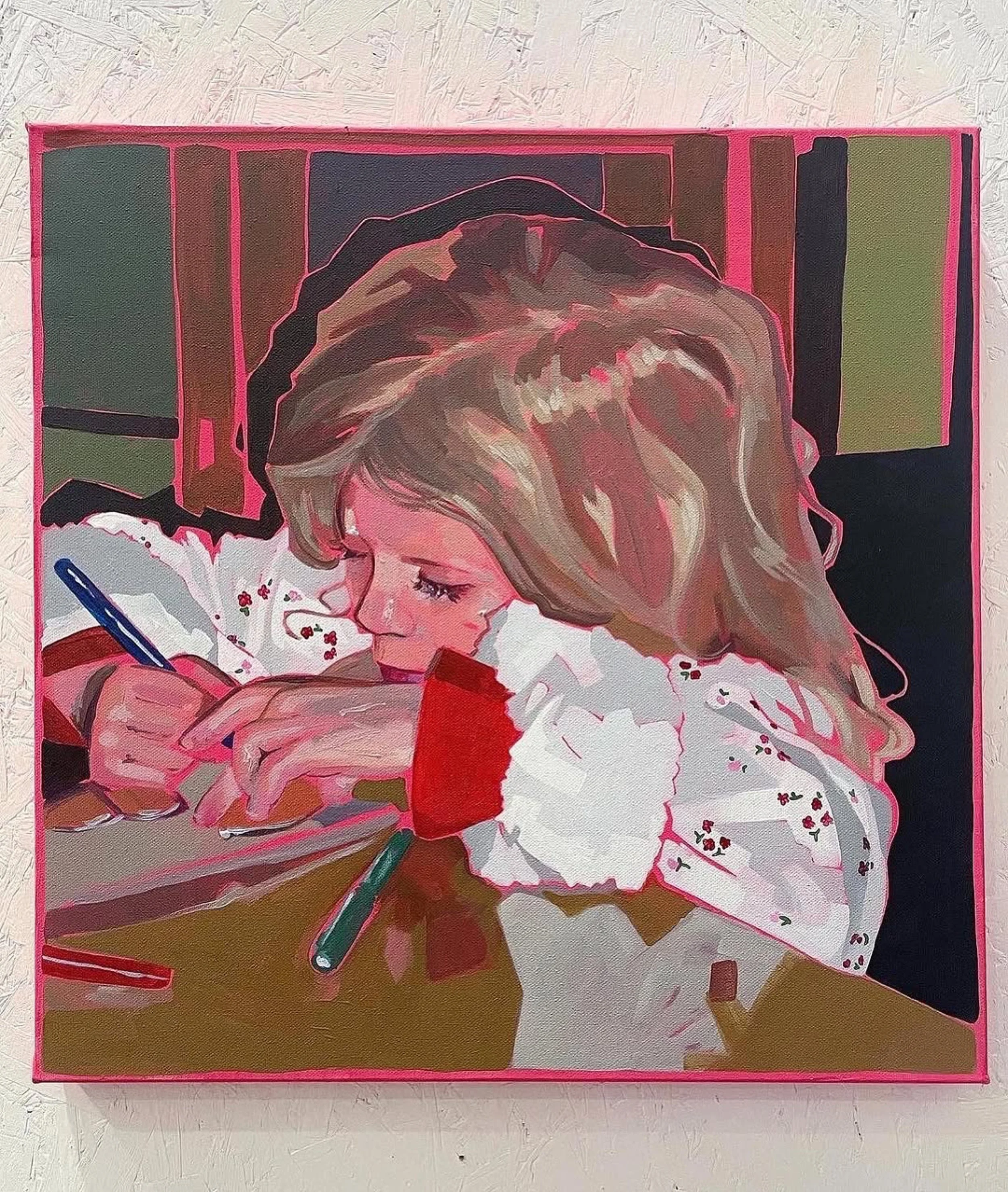 Colouring In,
 2023,
 Acrylic on Canvas, 
50 x 50cm, framed 