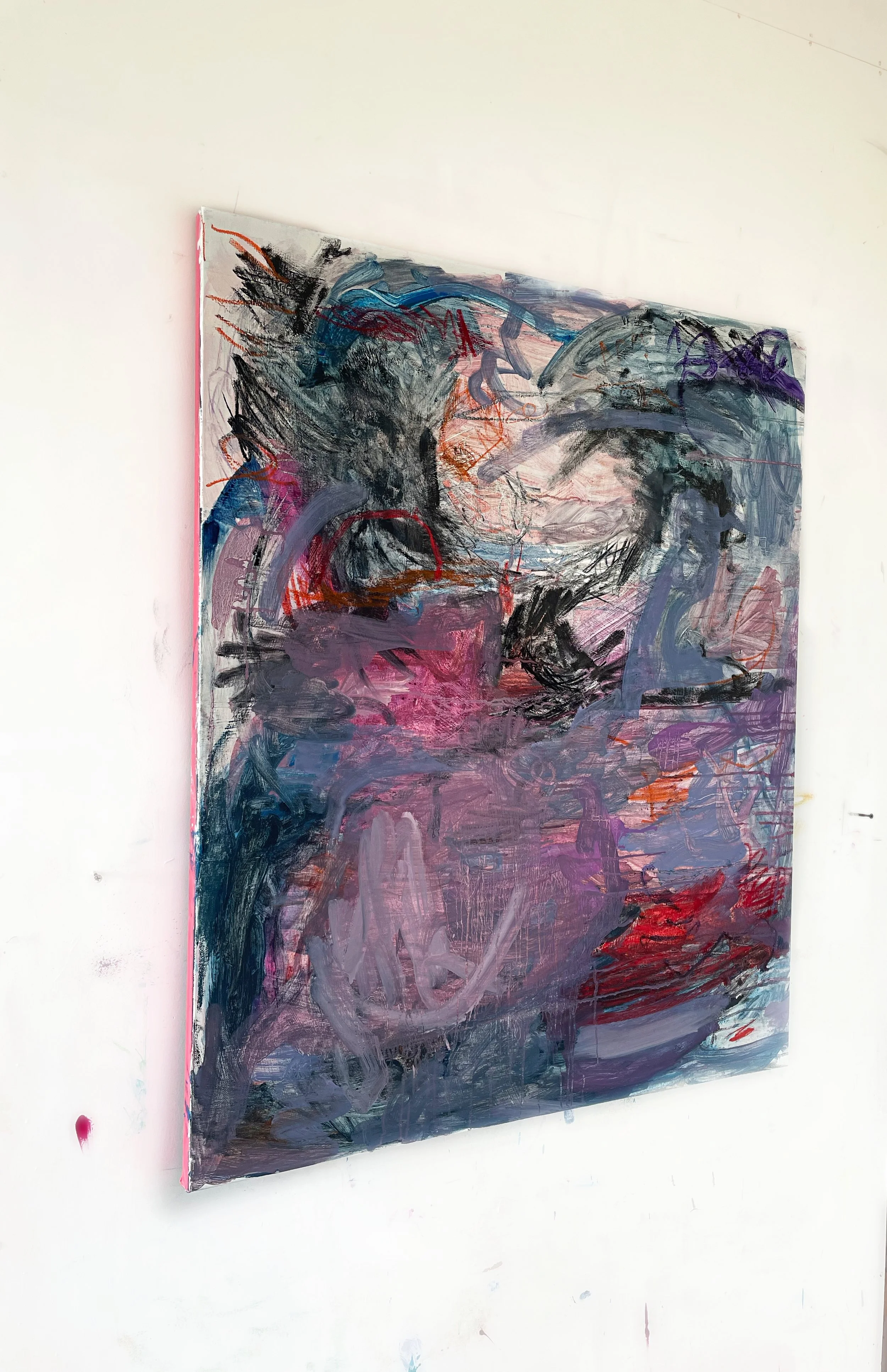 'Relapse',
Oil, chalk & acrylic on canvas
80 x 100cm, 2026 