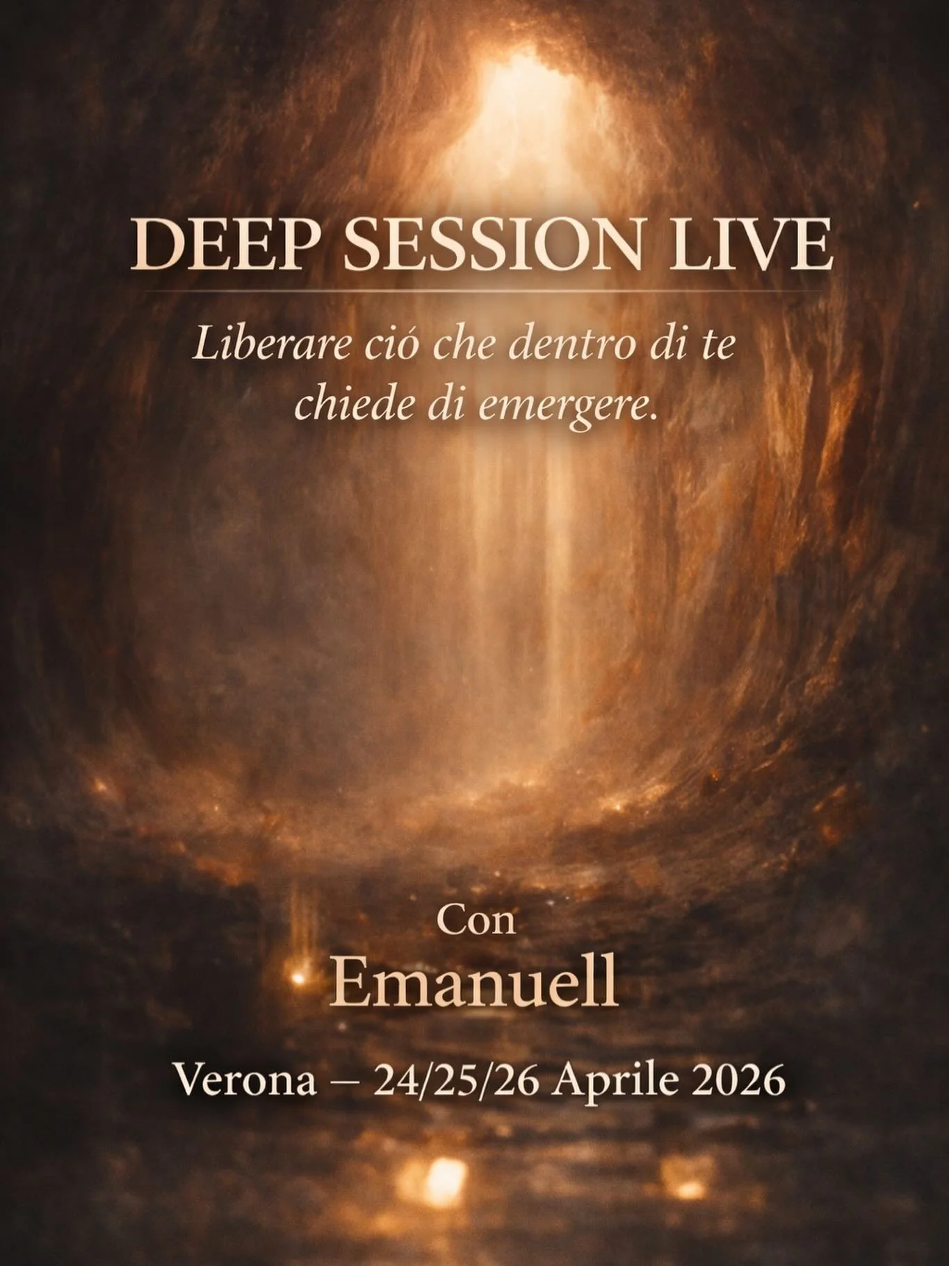 Senti che dentro di te c&rsquo;&egrave; qualcosa che vuole emergere&hellip;
ma qualcosa continua a trattenerti?

Blocchi invisibili, vecchie ferite, paure che limitano il tuo potenziale.

Deep Session Live &egrave; un&rsquo;esperienza trasformativa p
