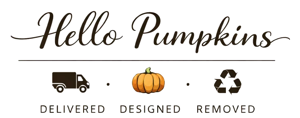 Hello Pumpkins logo - Kansas City fall porch decorating service, delivered, designed, removed