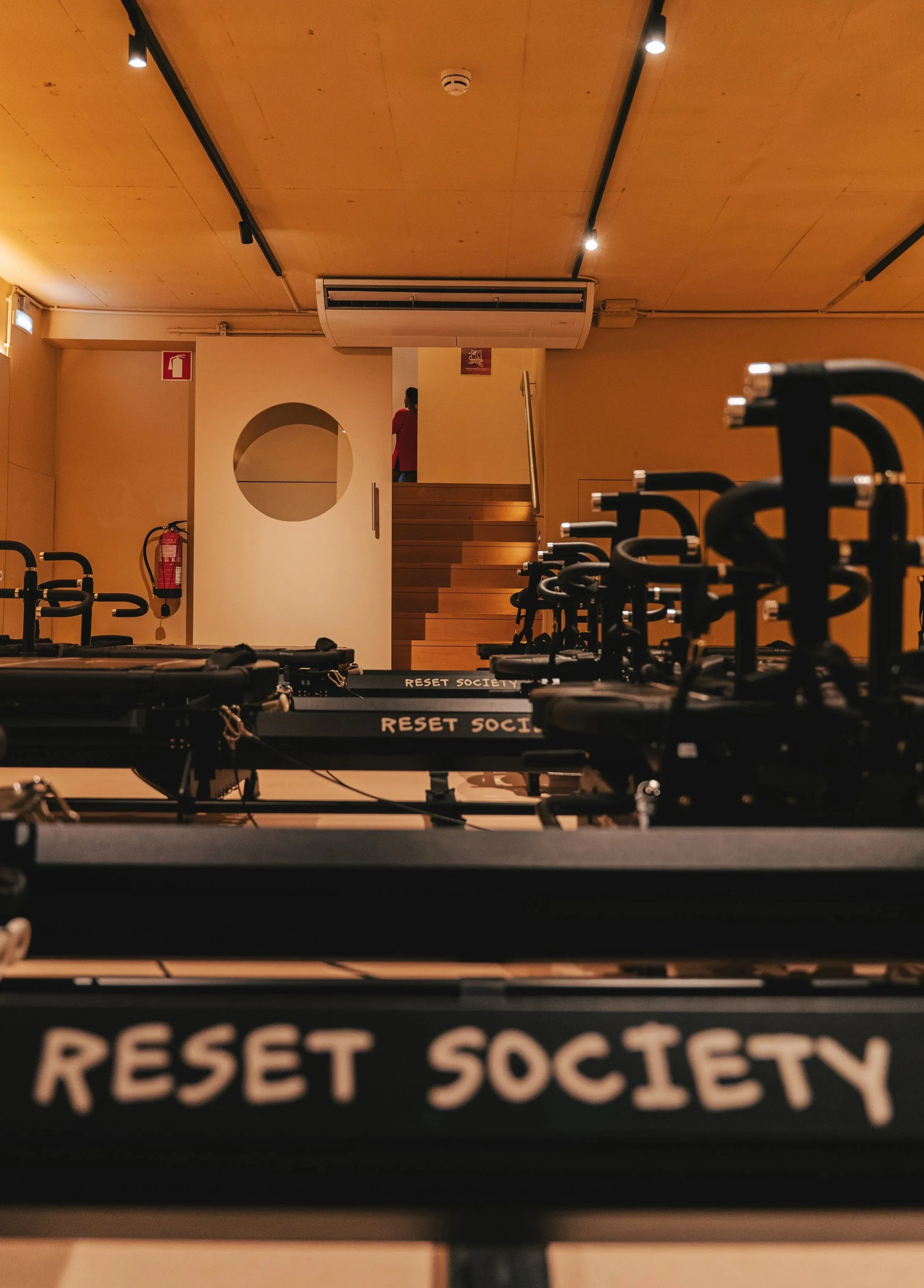 Megaformer machines in the FORM room at Reset Society, Saldanha, Lisbon
