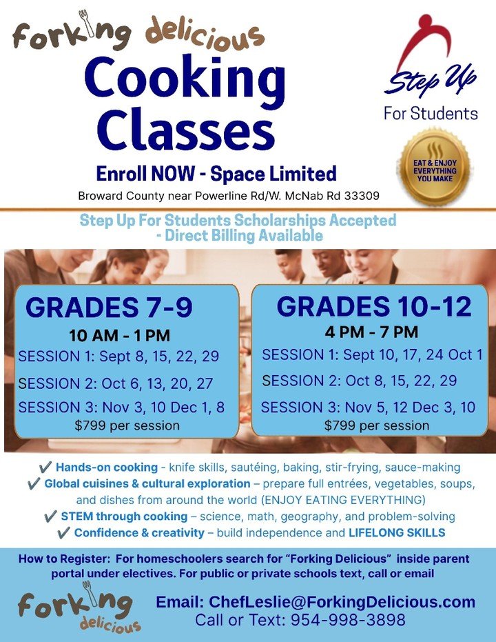🍳 Registration is NOW OPEN! Grades 7&ndash;12.

Help us reach more families! If you know a middle or high school student who would love to cook, please SHARE, TAG, REFER, or SEND this post. Your recommendation could change a student's life! ❤️ Thank