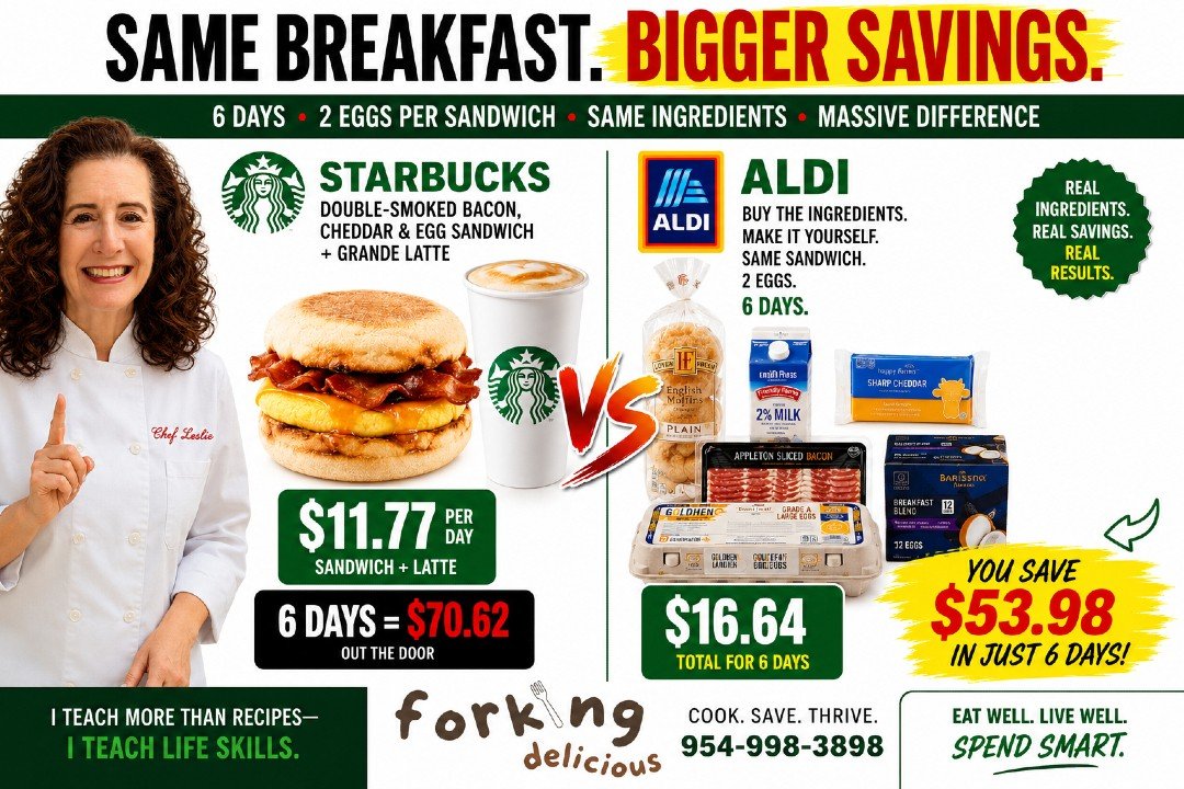 Same breakfast. 6 days. $53.98 SAVED. 💰 

https://www.forkingdelicious.com/