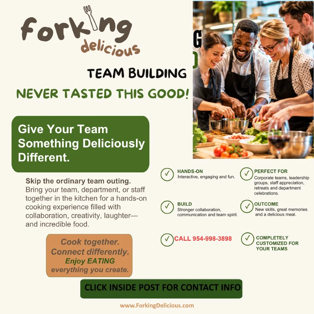 TEAM BUILDING NEVER TASTED THIS DELICIOUSLY DIFFERENT

Click to schedule informational call:  https://www.forkingdelicious.com/book-consultation 

https://www.forkingdelicious.com