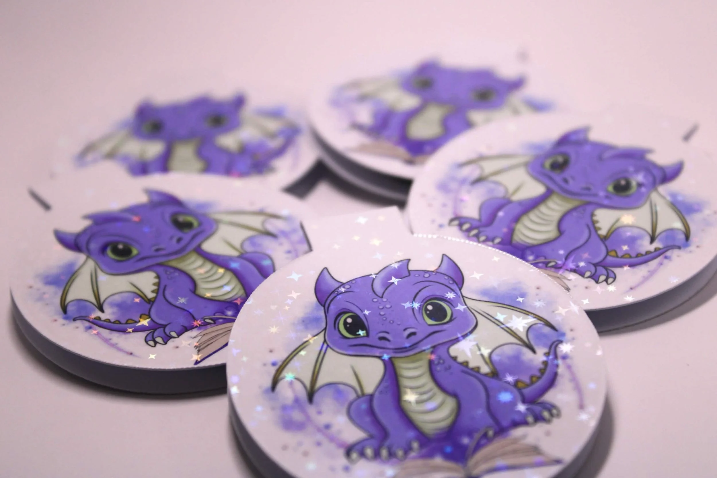 Holographic Purple Dragon Magnetic Bookmark