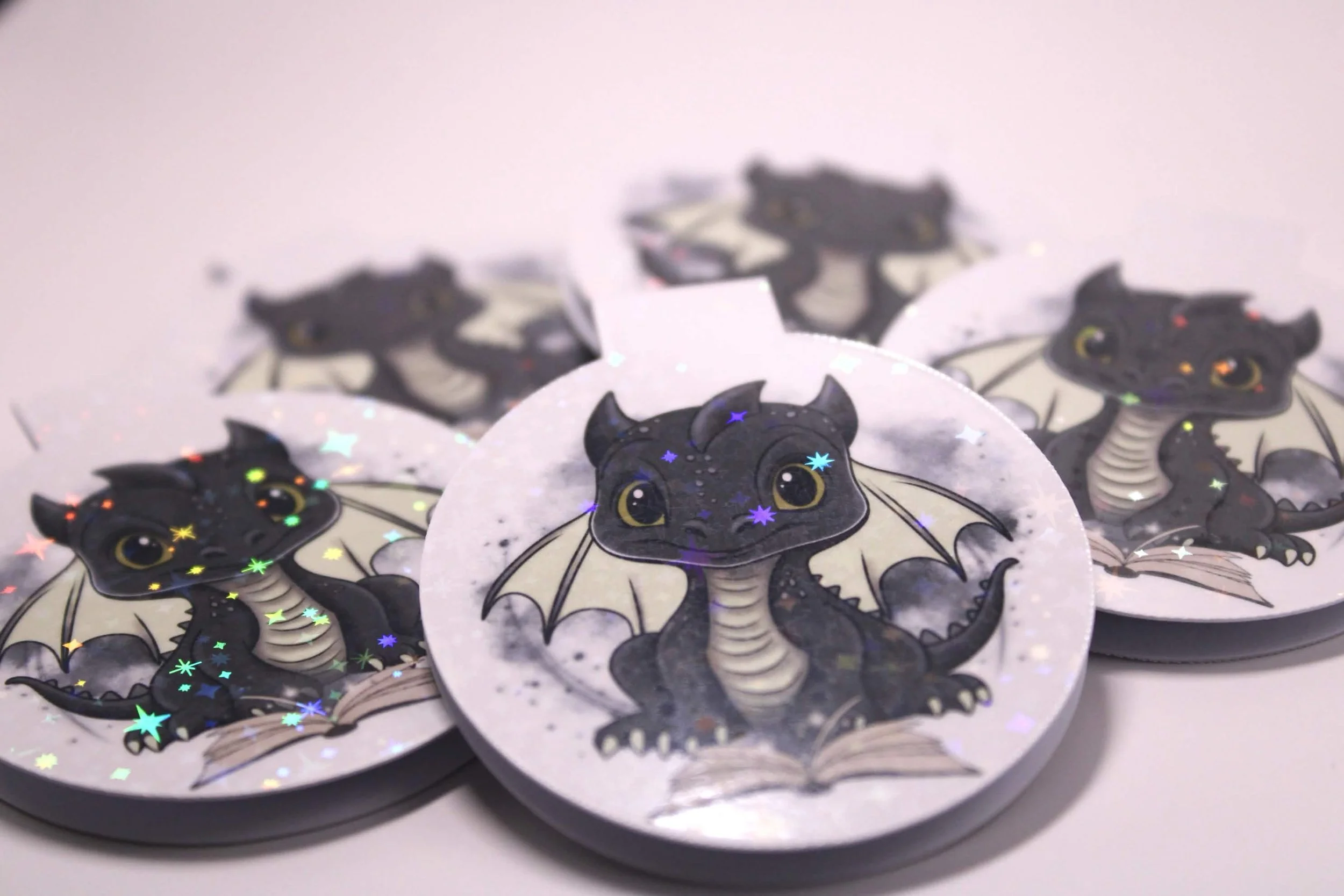 Holographic Black Dragon Magnetic Bookmark