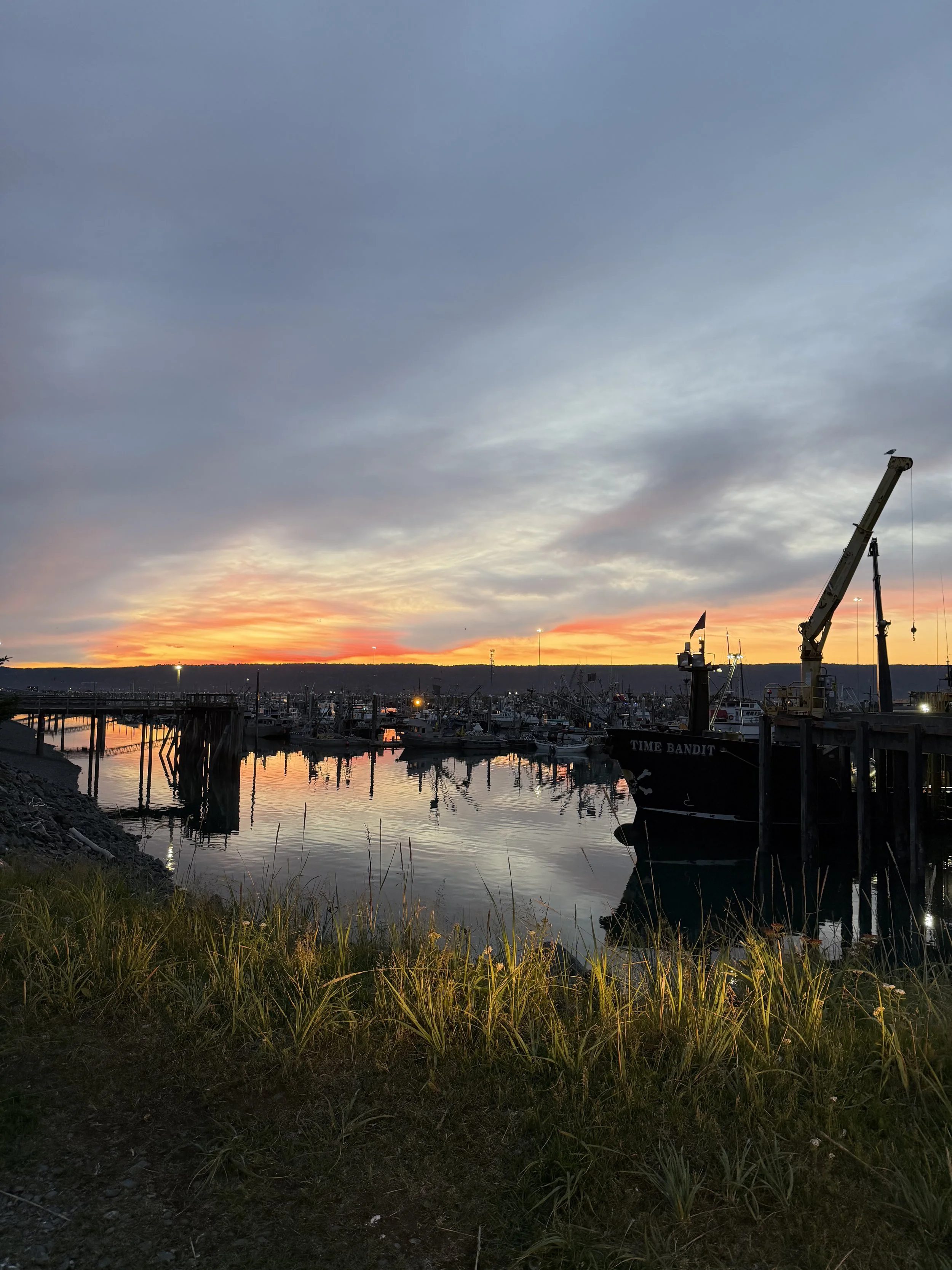 Lingering summer sunset at the Homer Docks.