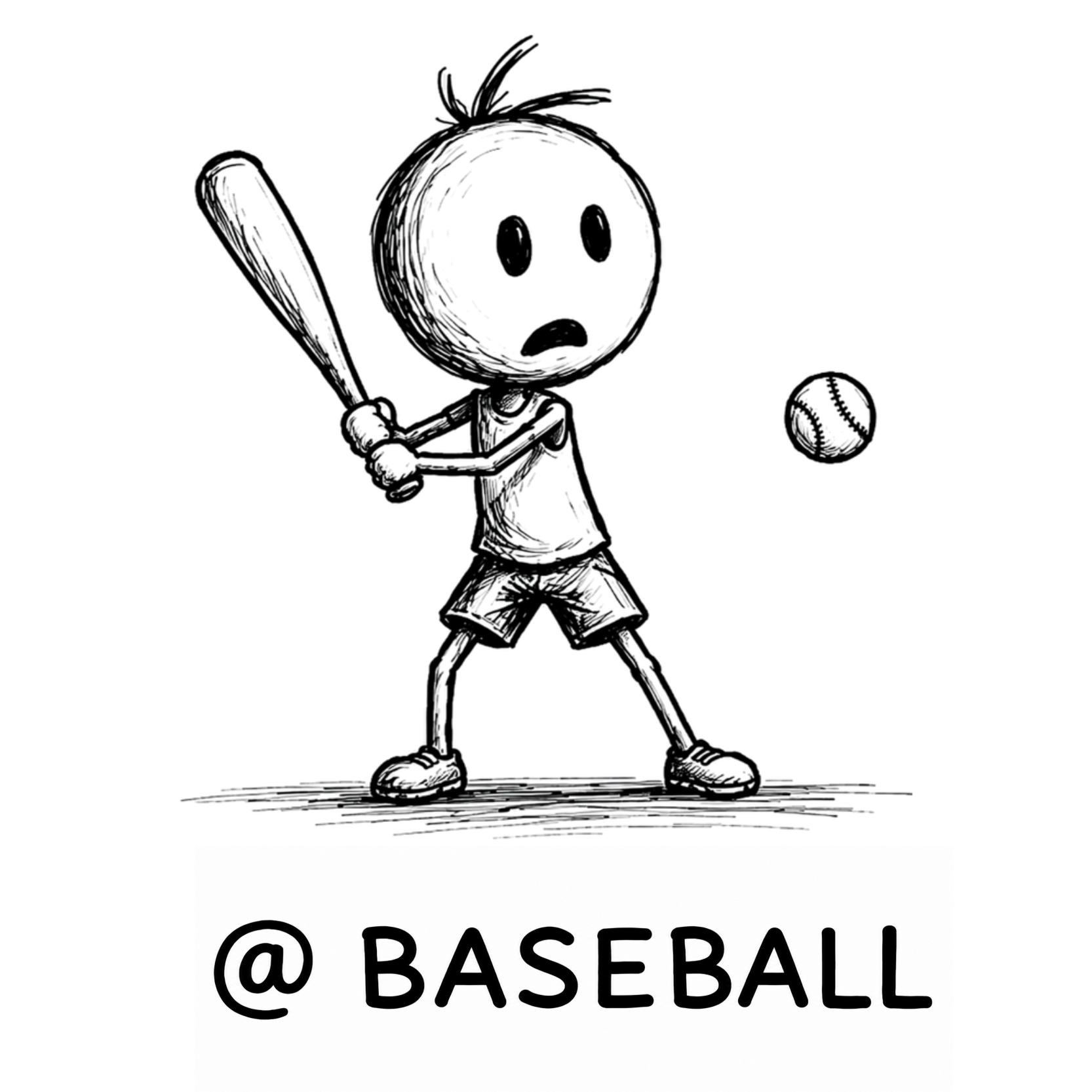 Dont Suck at Baseball - stick figure batting - Dave Sally Stuff