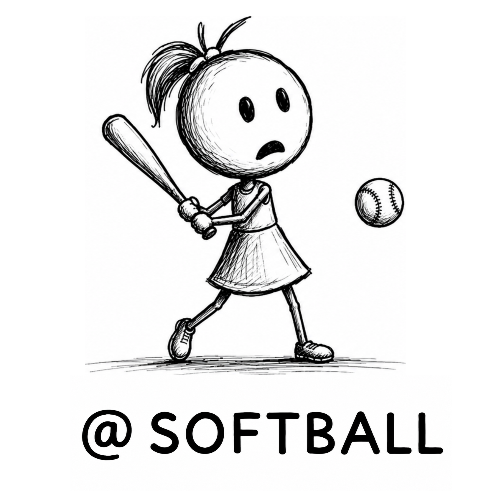 Dont Suck at Softball - stick figure batting - Dave Sally Stuff