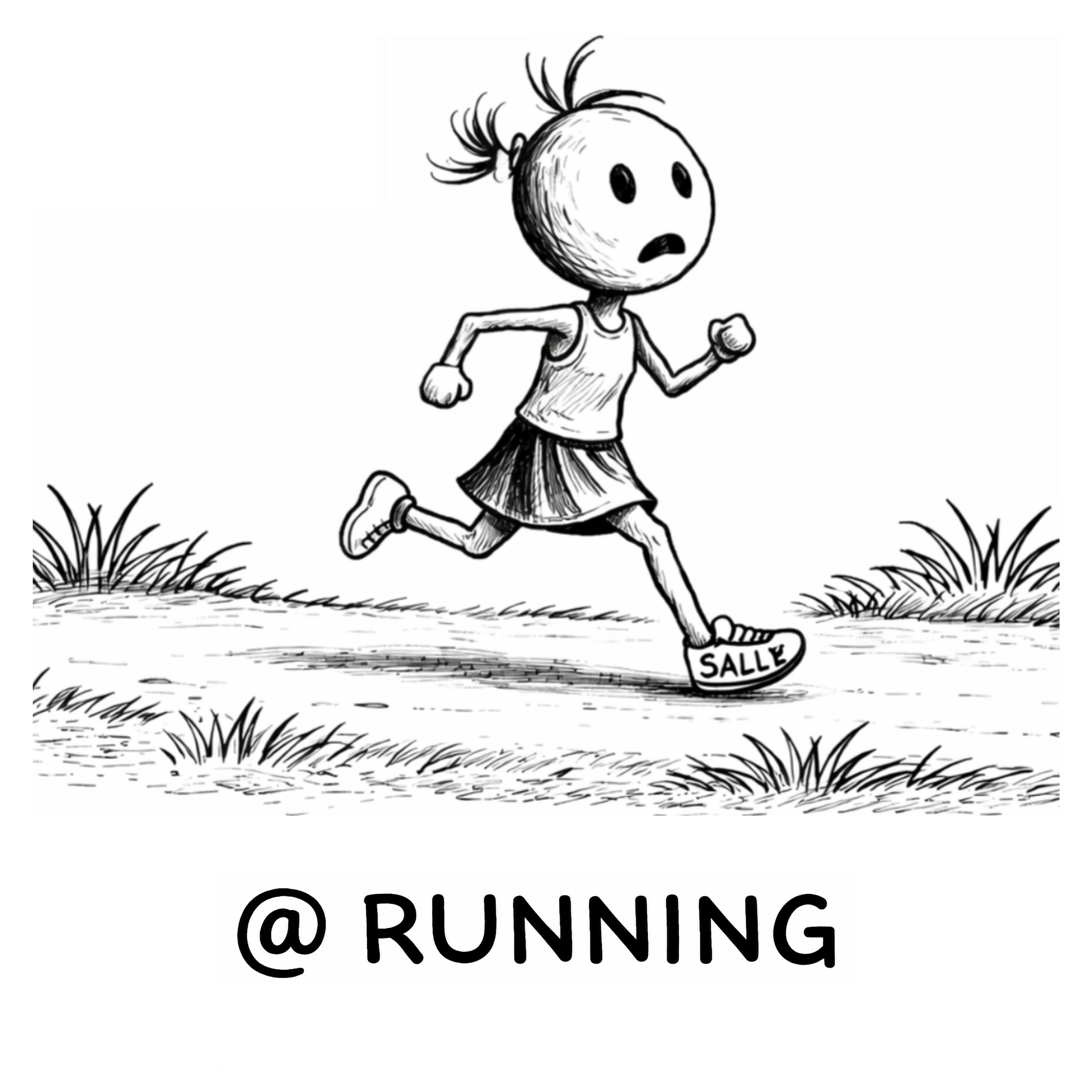 Dont Suck at Trail Running - stick figure running on trail - Dave Sally Stuff