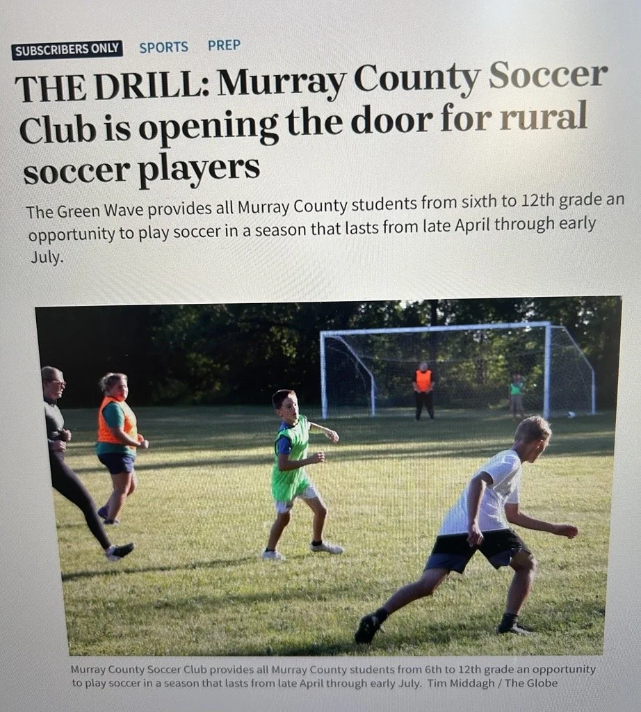 Worthington Globe Story about Murray County Green Wave Soccer Program
