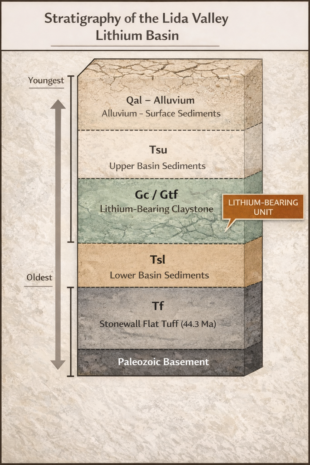 Stratigraphy of the Lida Valley Lithium Basin