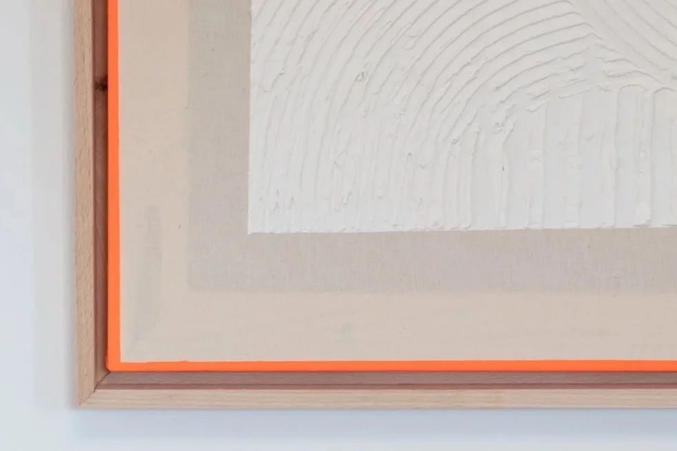 Serie - Soft Terrain | Name - Orange Resonance | Size - 50 x 50 cm | Price - 200 € | Frame Oak (excl. Frame, on request)