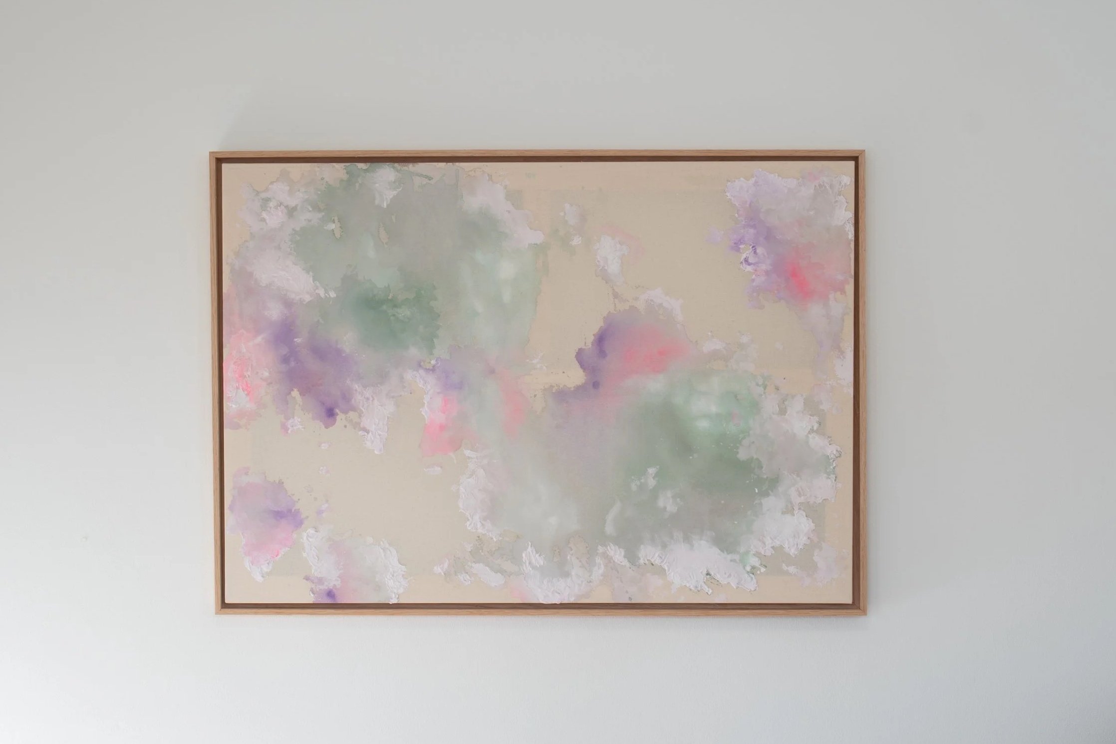 Serie - Pastel Motions | Name - Cloud Bloom | Size - 70 x 100 cm | Price - 300 € | Frame Oak (excl. Frame, on request)