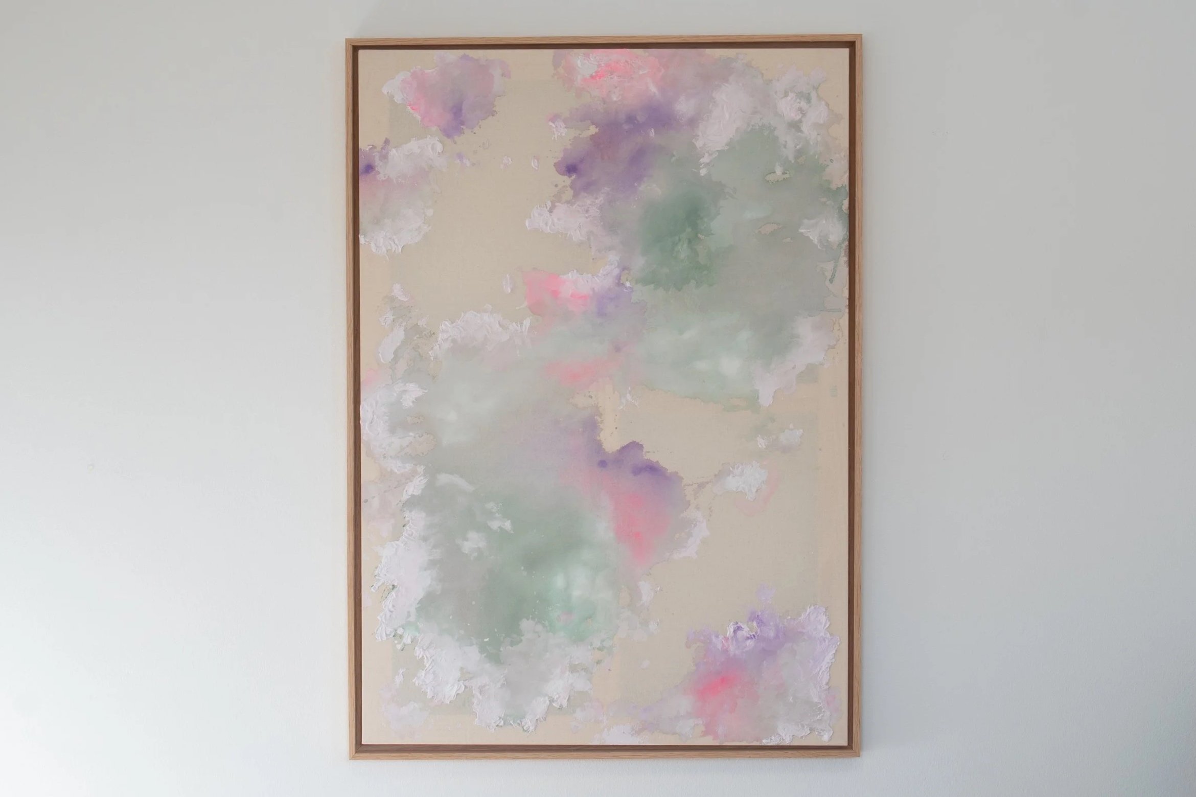 Serie - Pastel Motions | Name - Cloud Bloom | Size - 70 x 100 cm | Price - 300 € | Frame Oak (excl. Frame, on request)