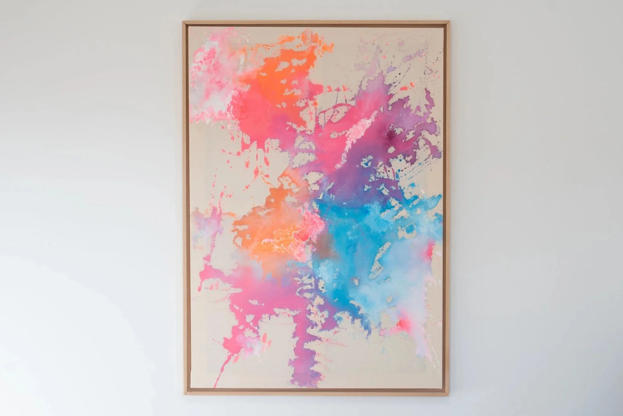 Serie - Neon in Suspension | Name - Drifting Light | Size - 70 x 100 cm | Price - 300 € | Frame Beech (excl. Frame, on request)