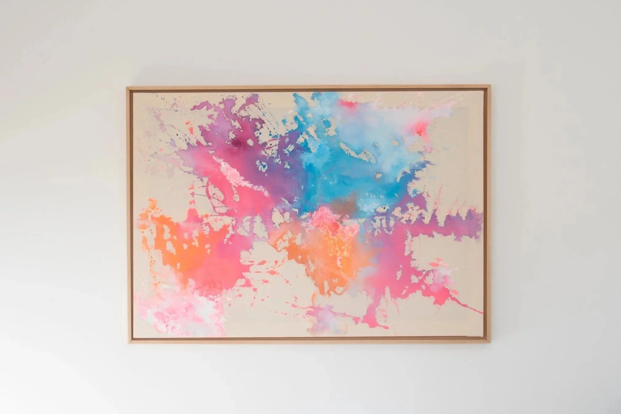 Serie - Neon in Suspension | Name - Drifting Light | Size - 70 x 100 cm | Price - 300 € | Frame Beech (excl. Frame, on request)