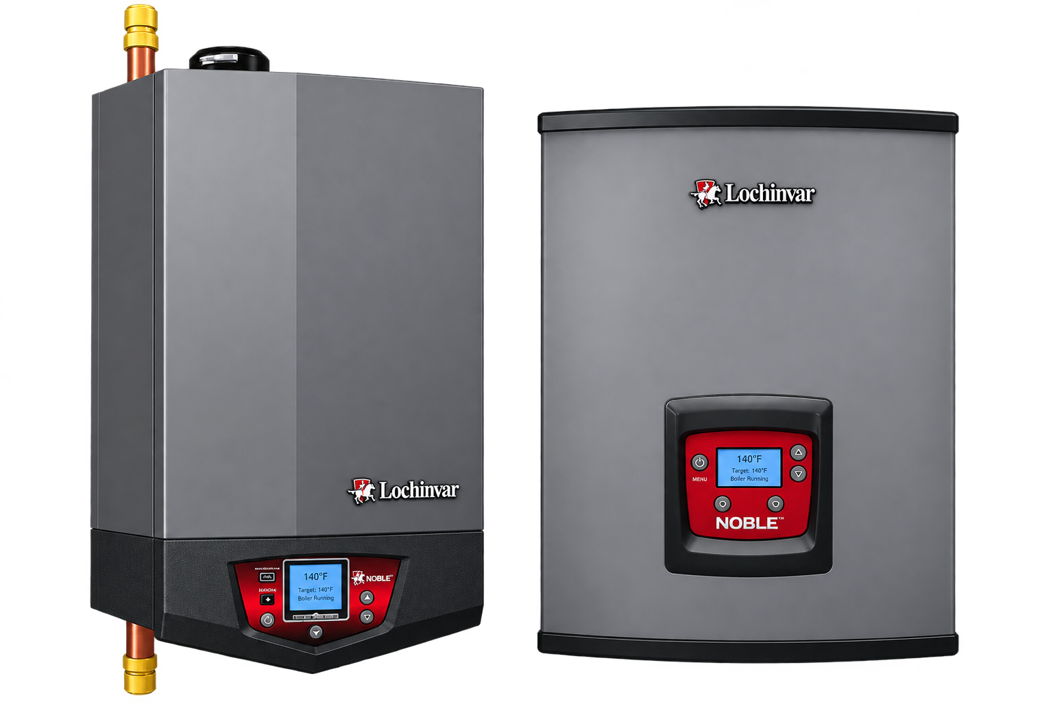 Lochinvar Noble high-efficiency boilers for residential hydronic heating systems.