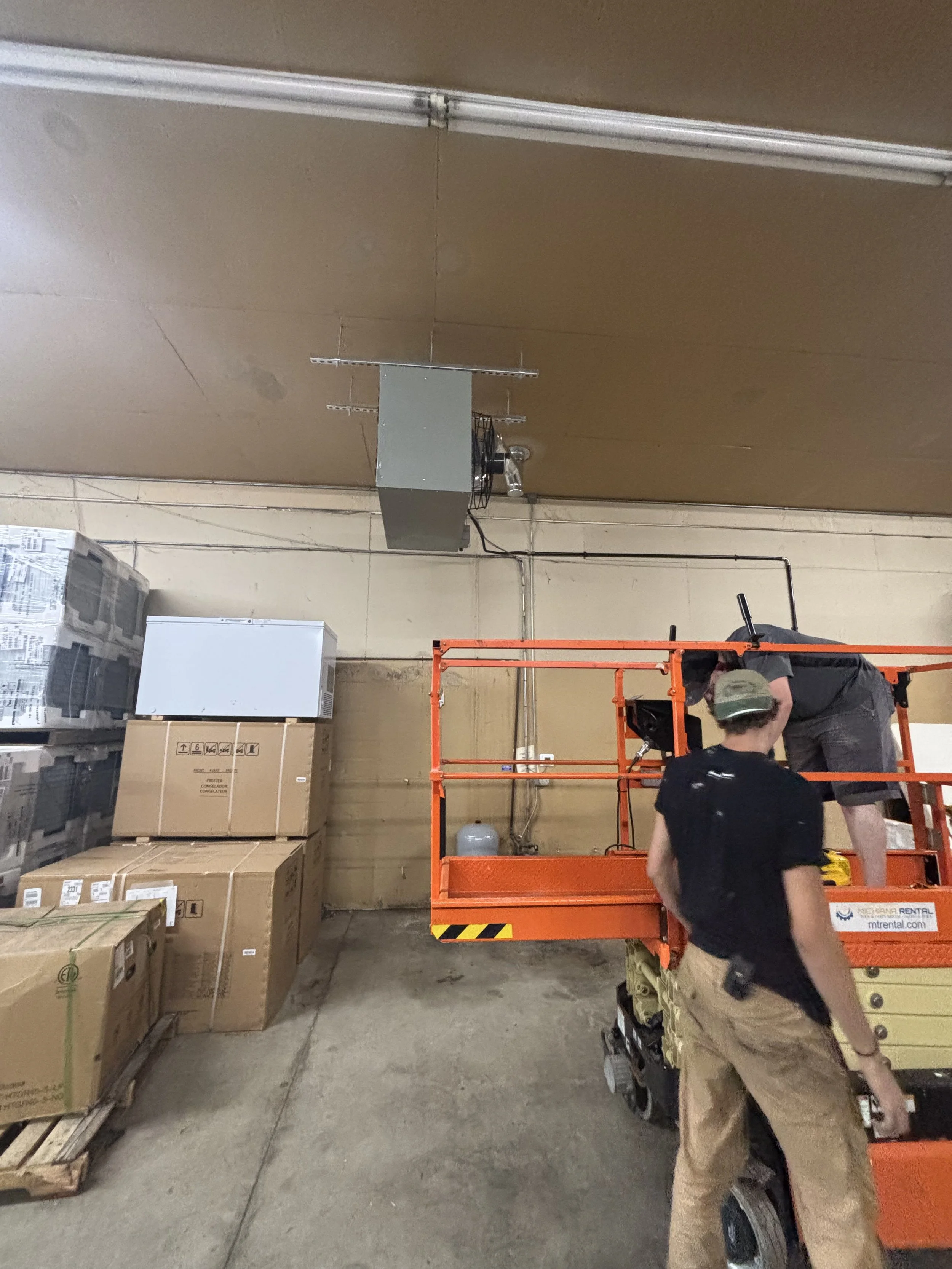 Sun Services garage unit heater installation project