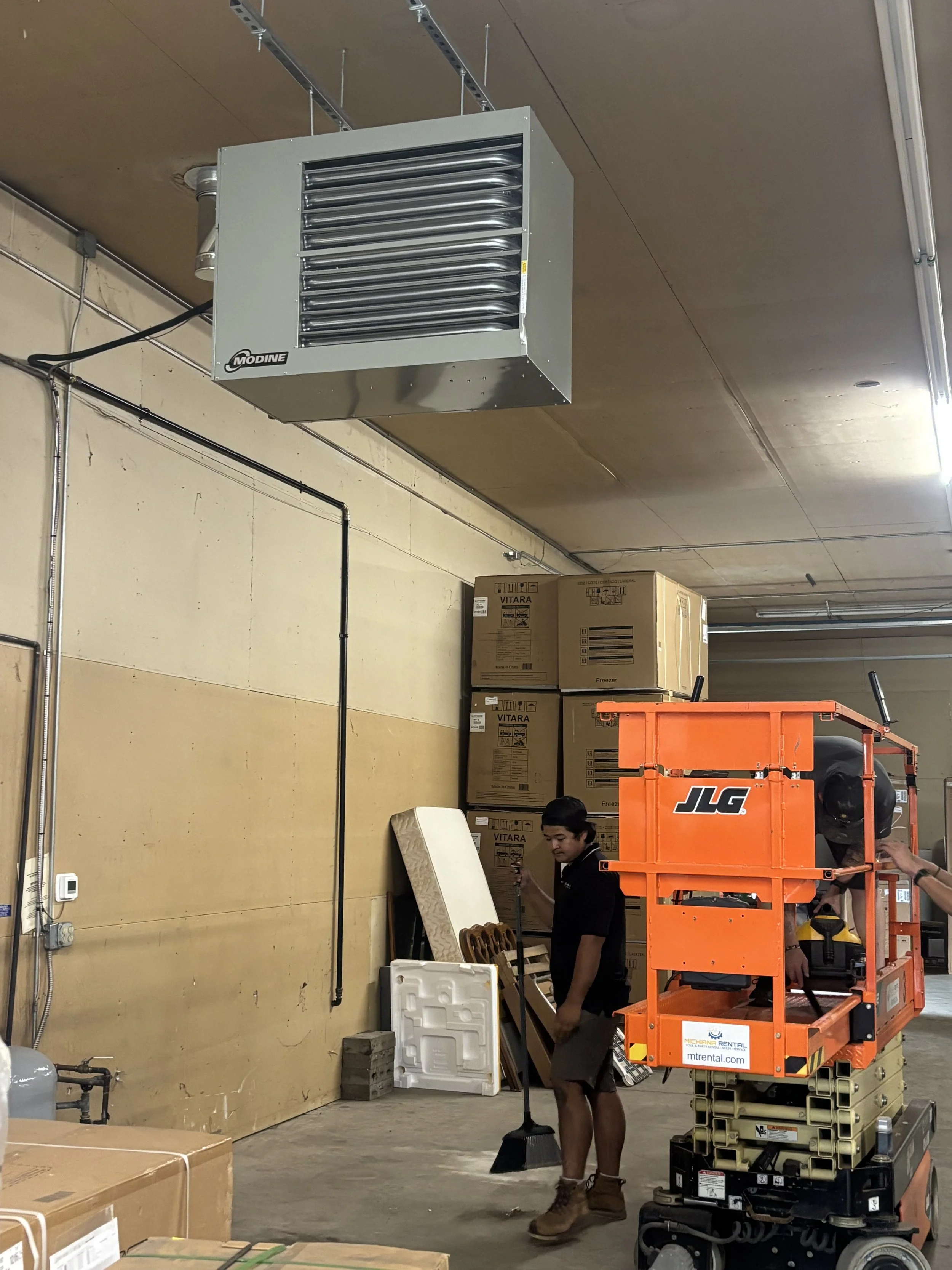 Sun Services Garage Unit Heater Installation project