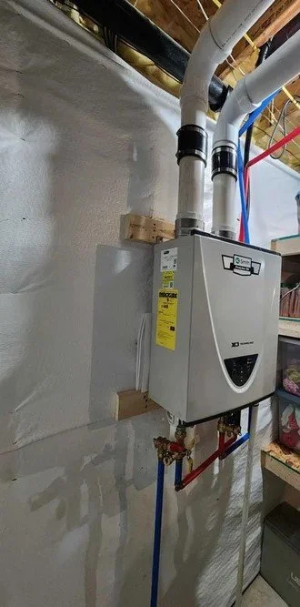 Sun Services tankless installation project in Niles, Michigan.