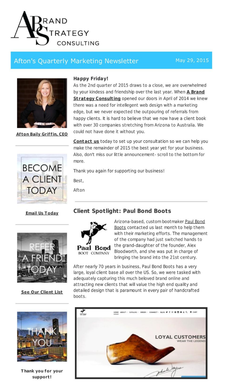 Quarterly Marketing Newsletter: We've Got Some News