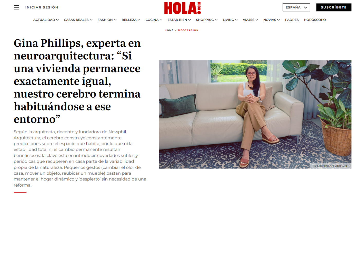 Entrevista en la Revista HOLA