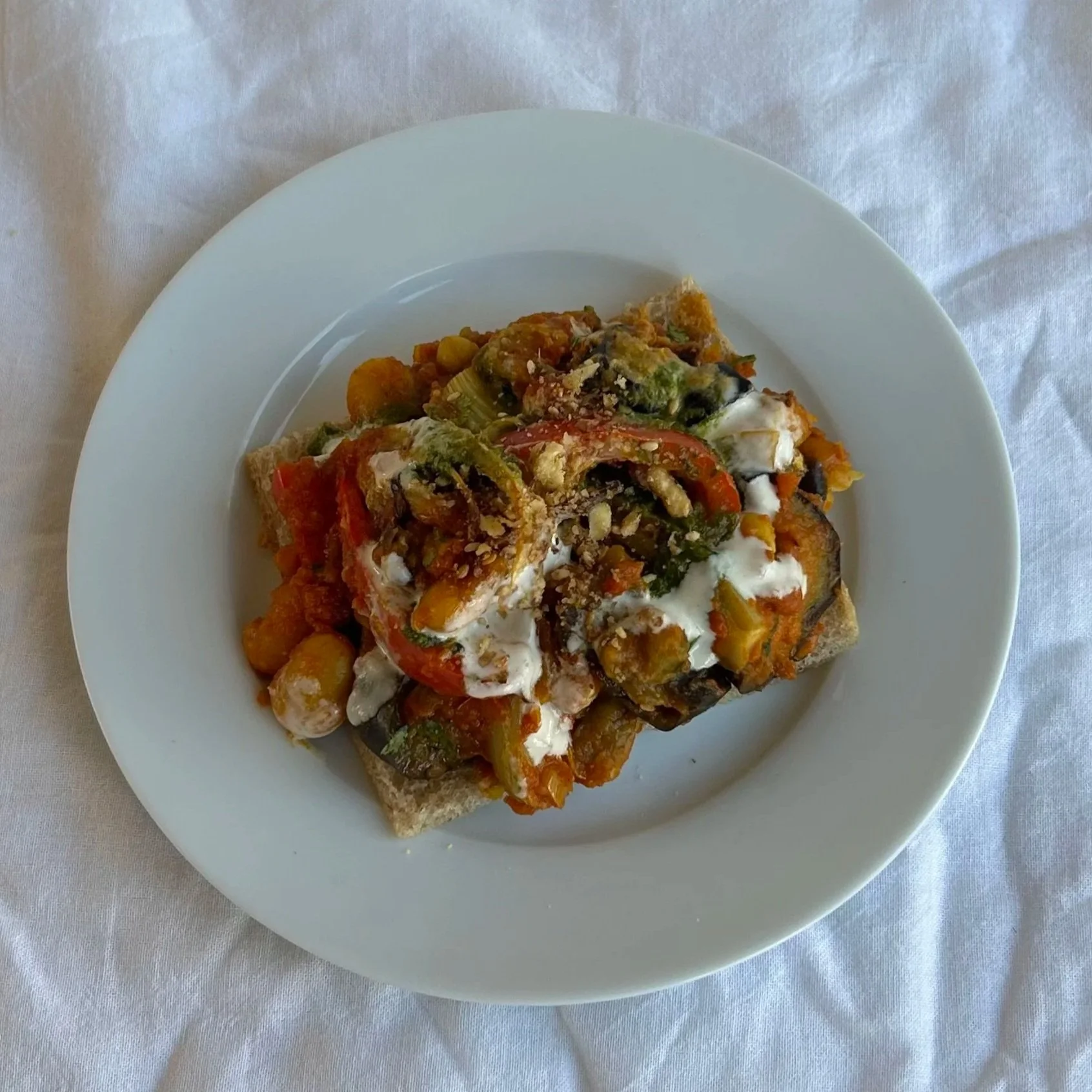 Masala fennel caponata focaccia 