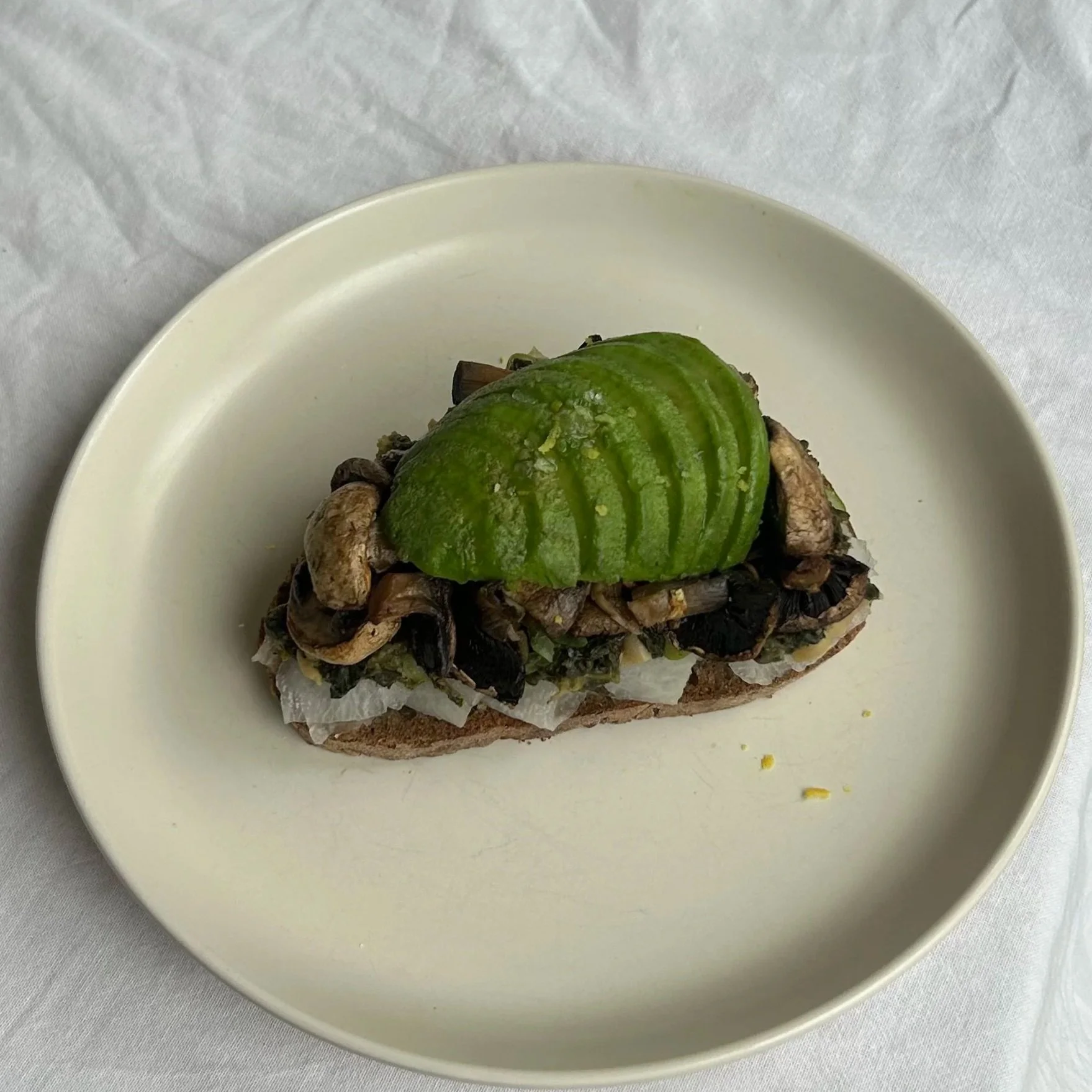 Confit cavolo nero spinach avocado toast