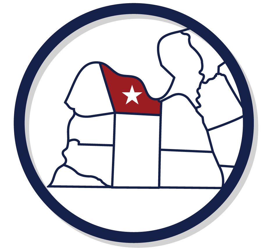 A zoomed in map graphic of McCracken County Kentucky with a star over the county for George Bray for McCracken County Judge Executive