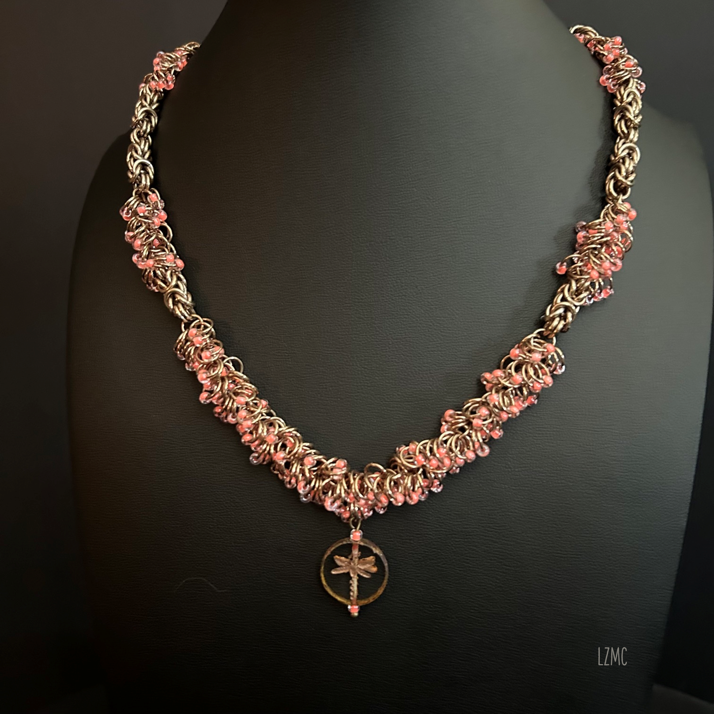 Champagne and Pink Caviar Necklace
