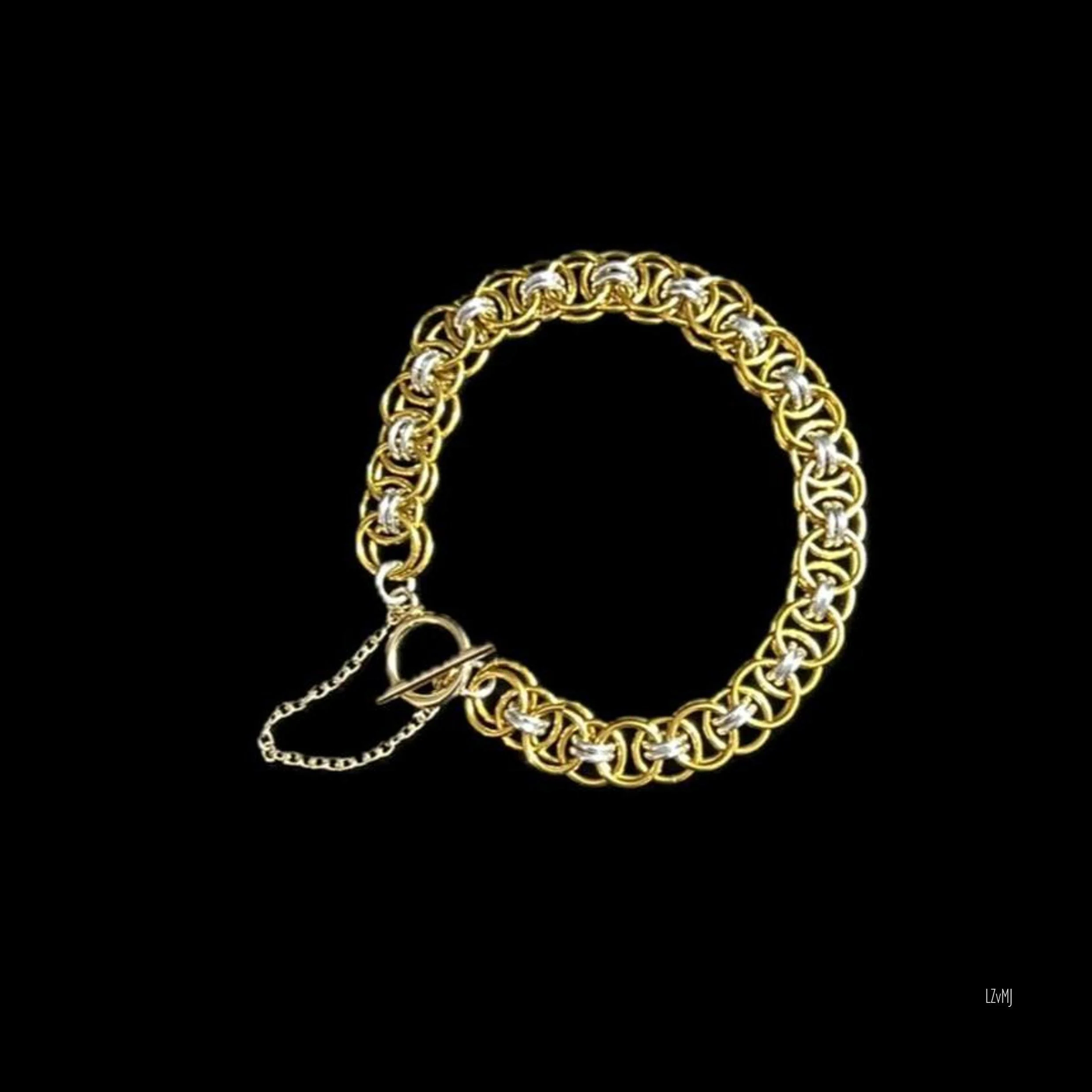 Silvergold Helm Weave Bracelet